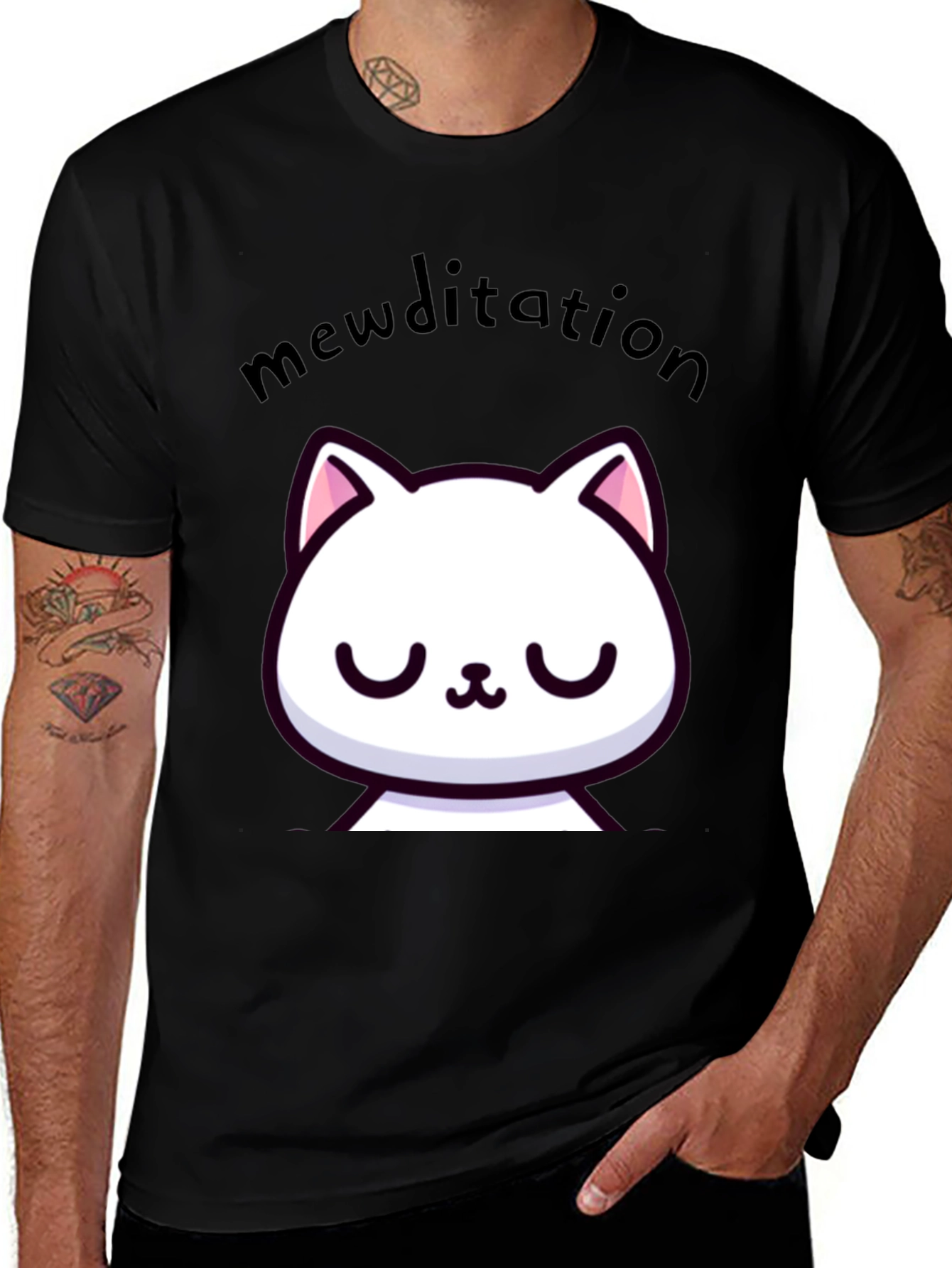 Variant 26 of Mewditation Cat Graphic Tee - Funny Meditation Shirt