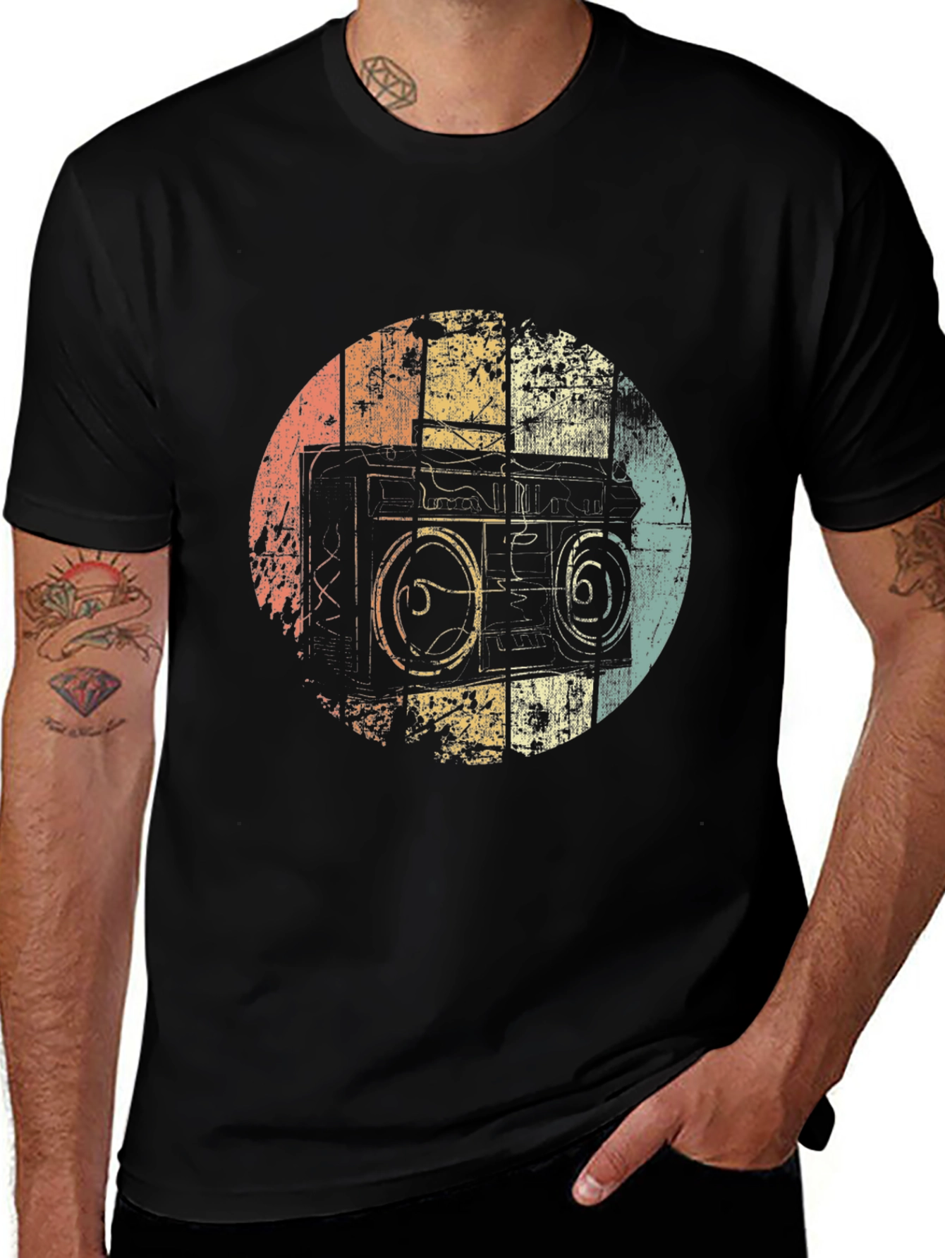Variant 21 of Retro Boombox Graphic T-Shirt - Vintage Style Tee