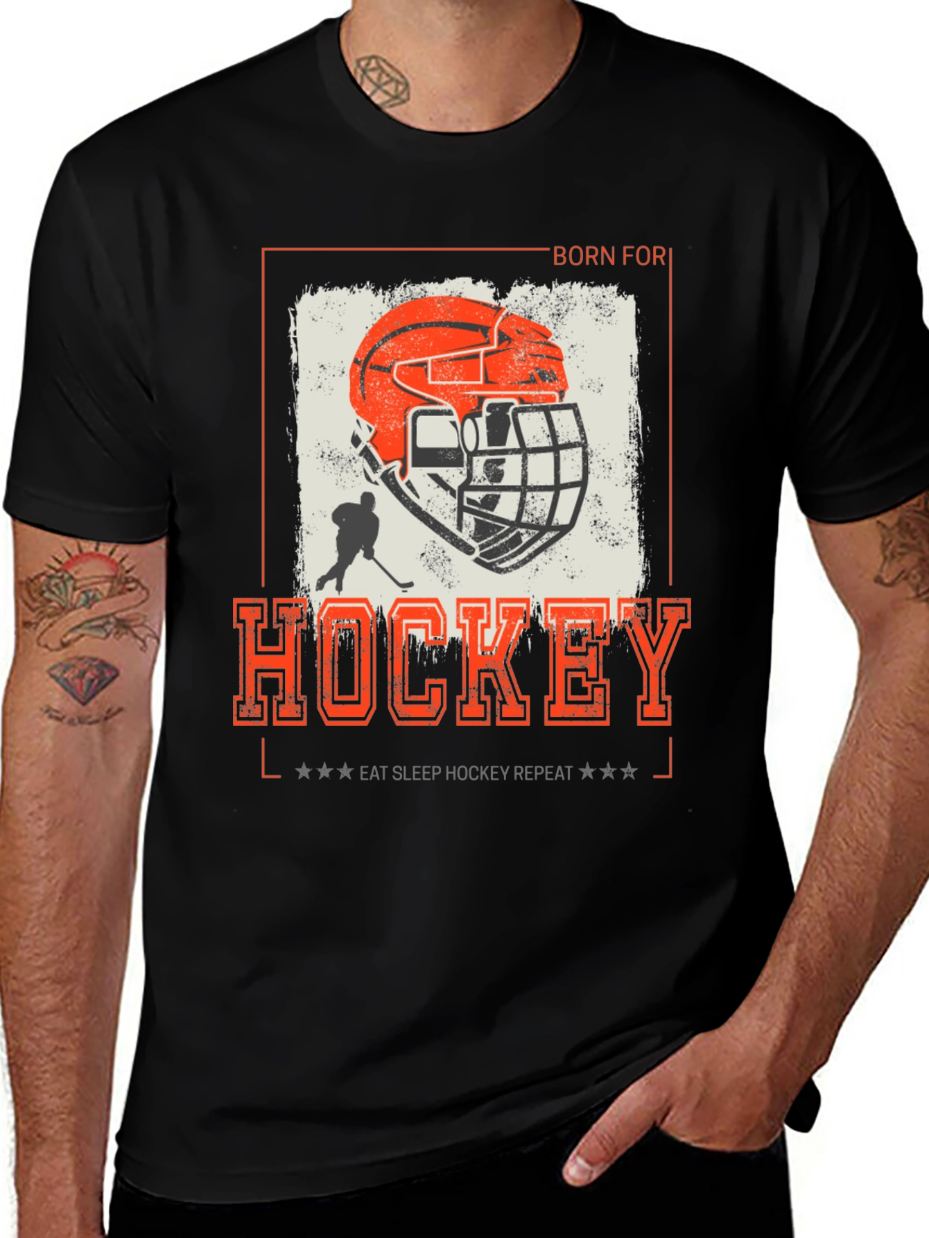 Born for Hockey Graphic Tee - Eat Sleep Hockey Repeat