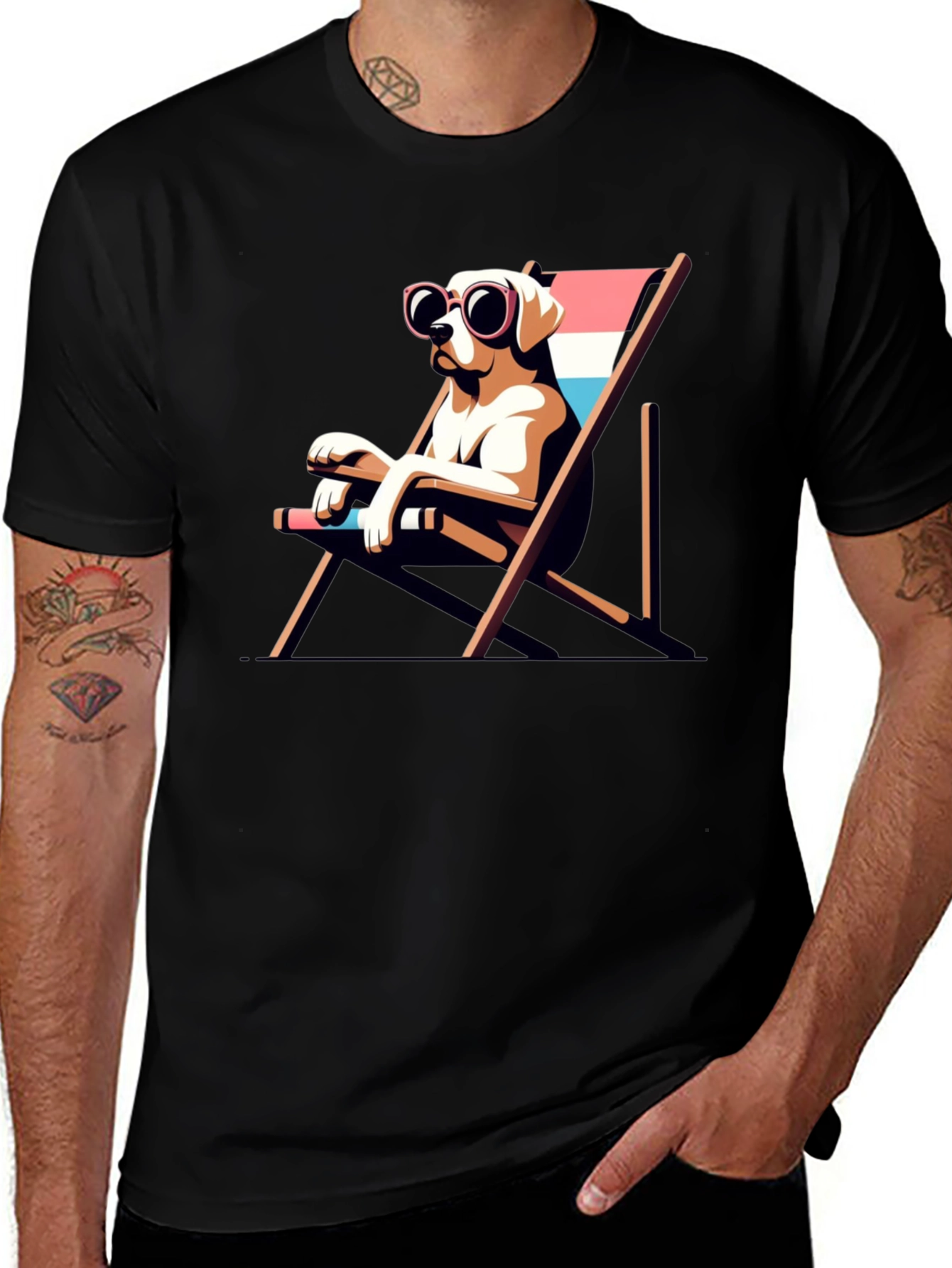 Variant 21 of Dog in Sunglasses T-Shirt - Relaxed Beach Vibes