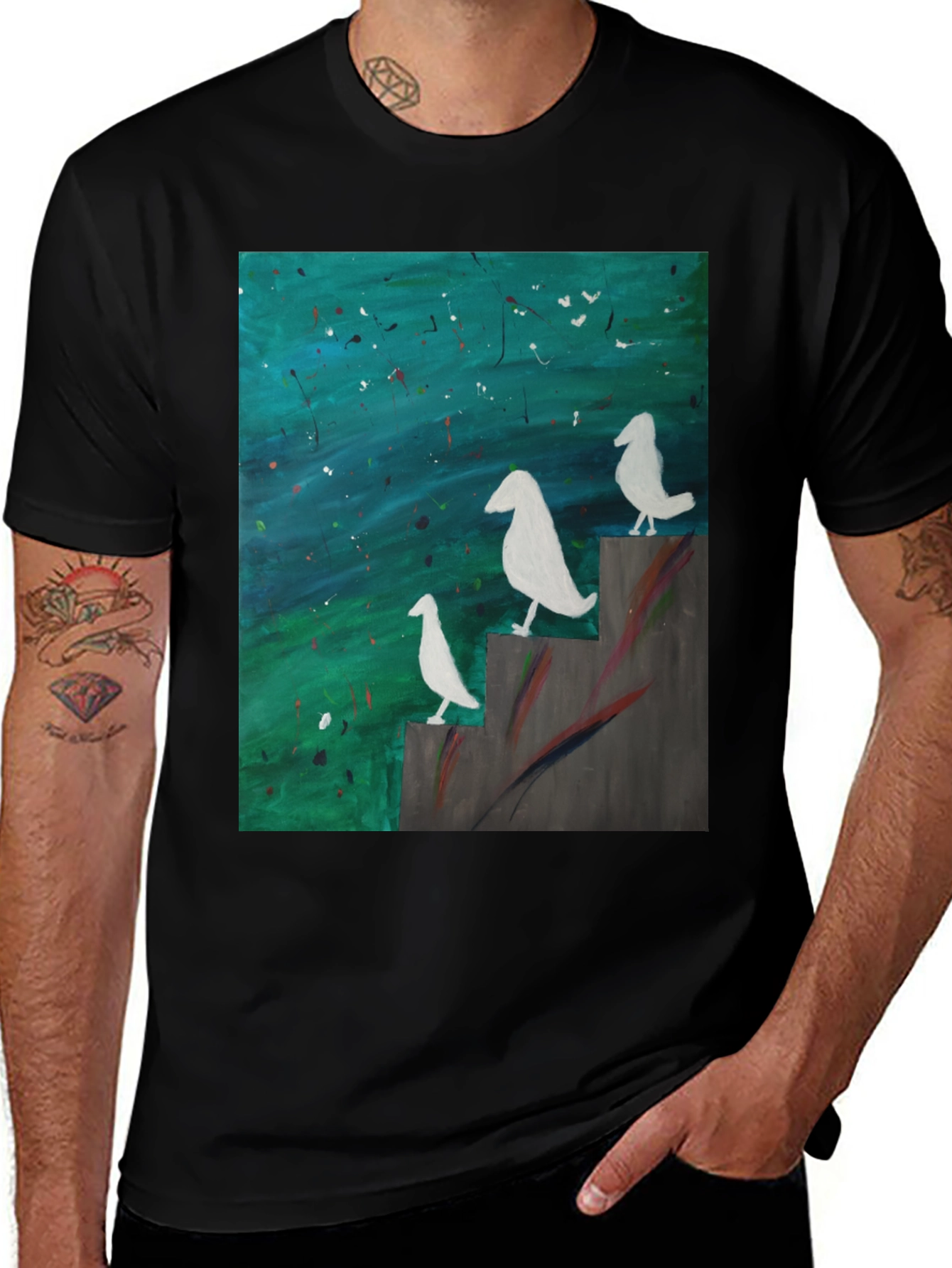 Abstract Duck Stairway T-Shirt