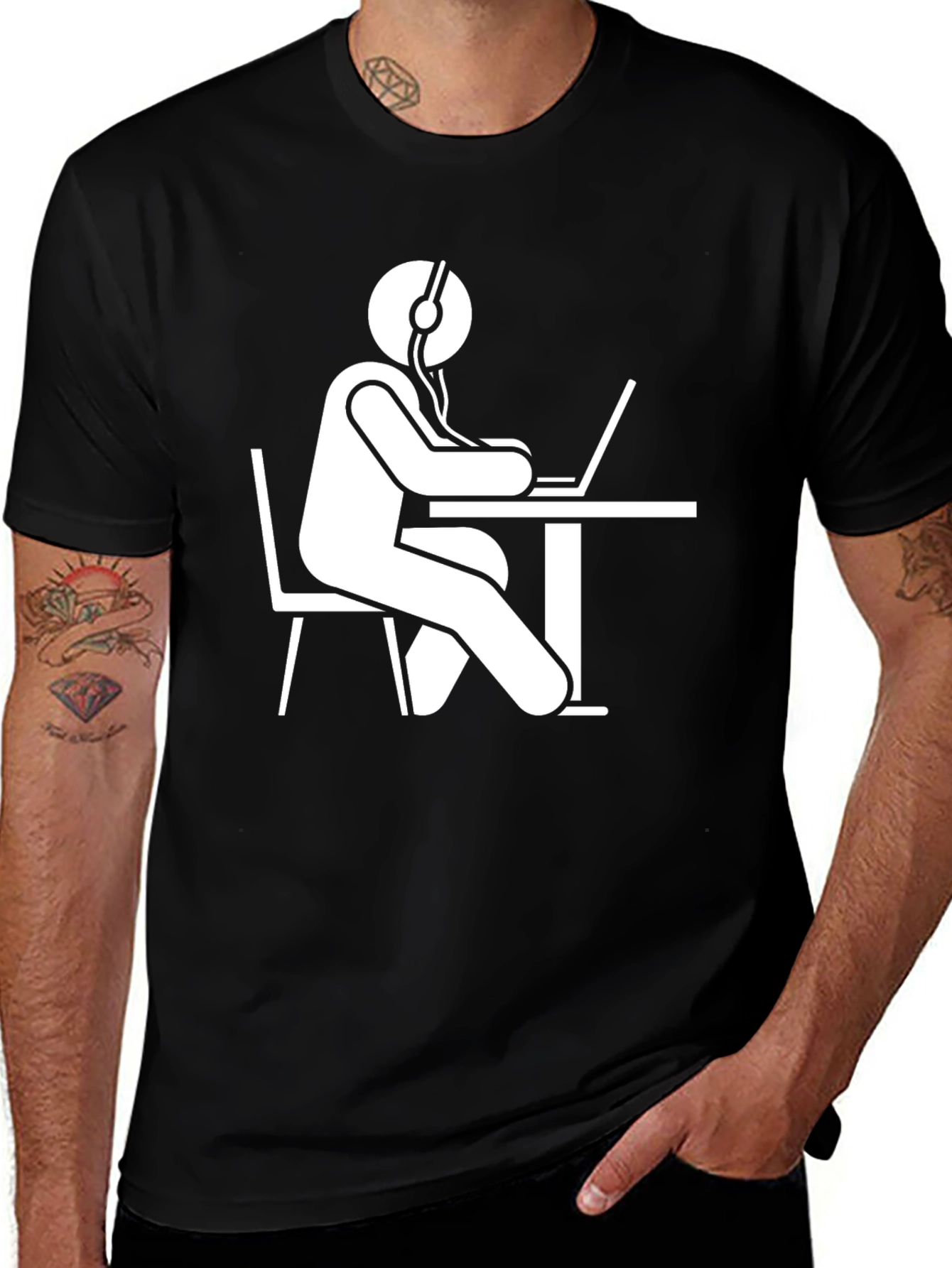 Variant 26 of Programmer Stick Figure Graphic Tee