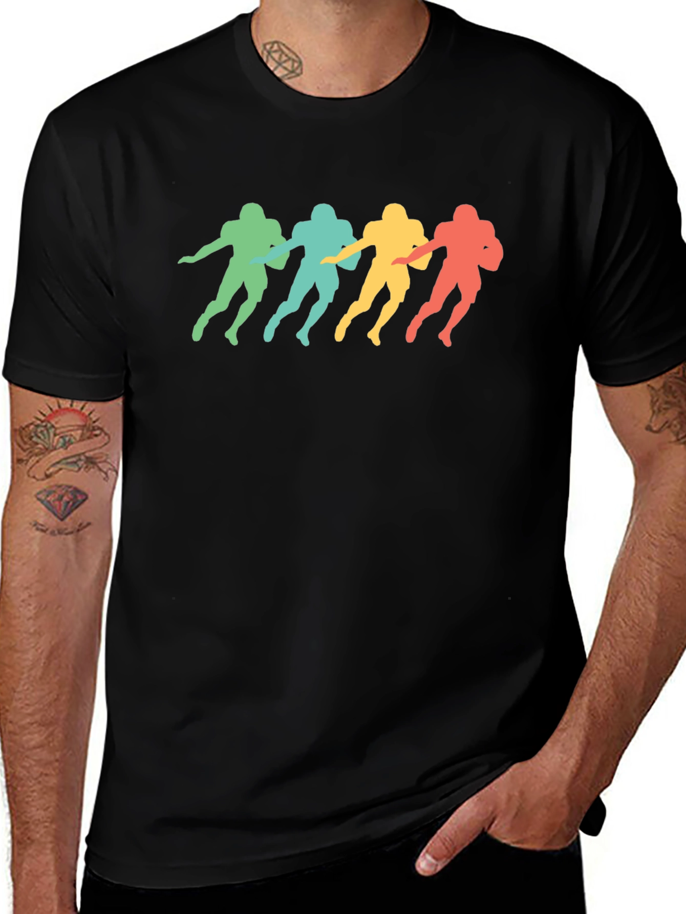 Variant 17 of Retro Football Player Silhouette T-Shirt