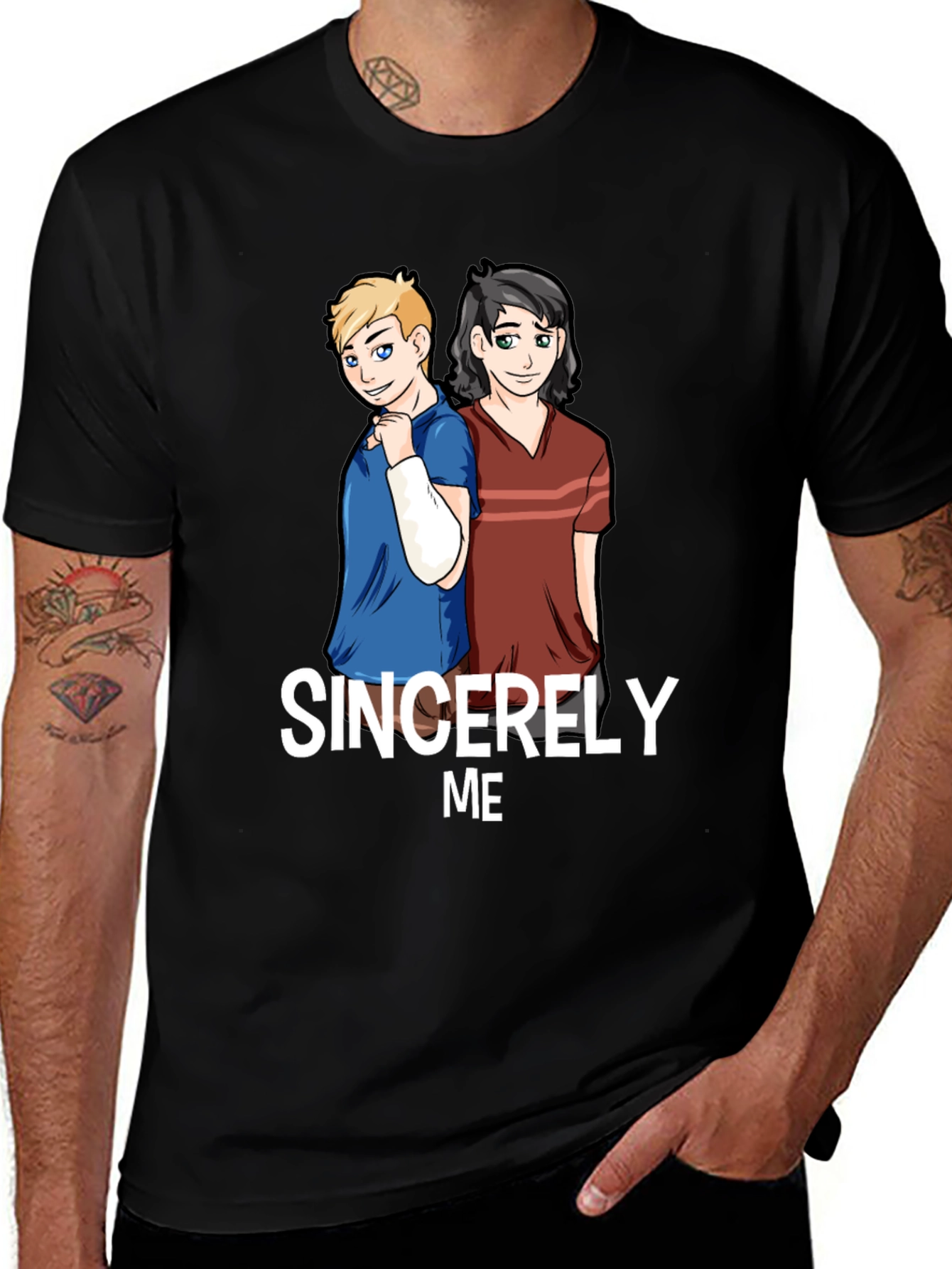Variant 12 of Sincerely Me Graphic T-Shirt - Black Cotton Blend