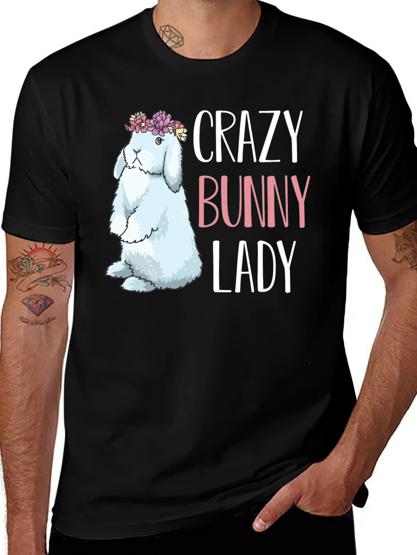 Variant 11 of Crazy Bunny Lady T-Shirt - Easter Apparel