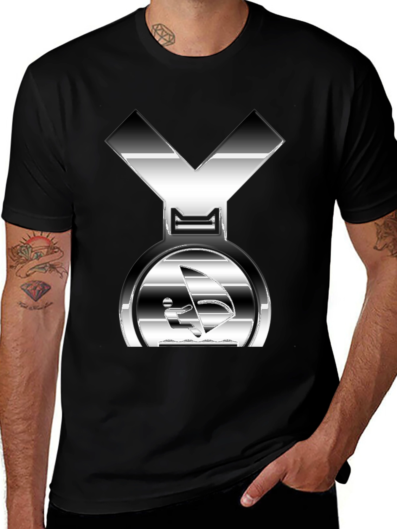 Variant 29 of Silver Windsurfing Graphic T-Shirt