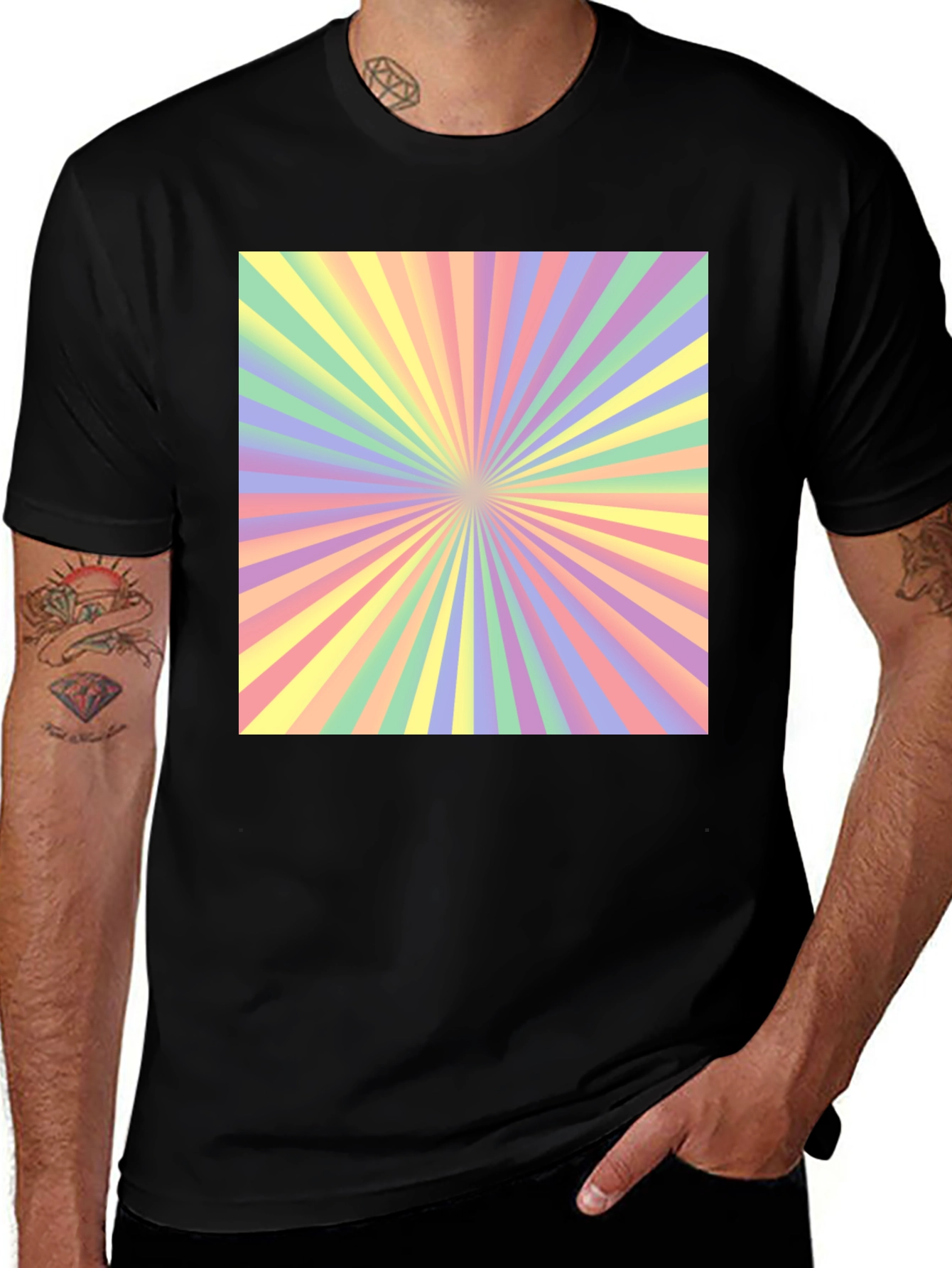 Variant 20 of Radiant Burst Graphic Black Tee