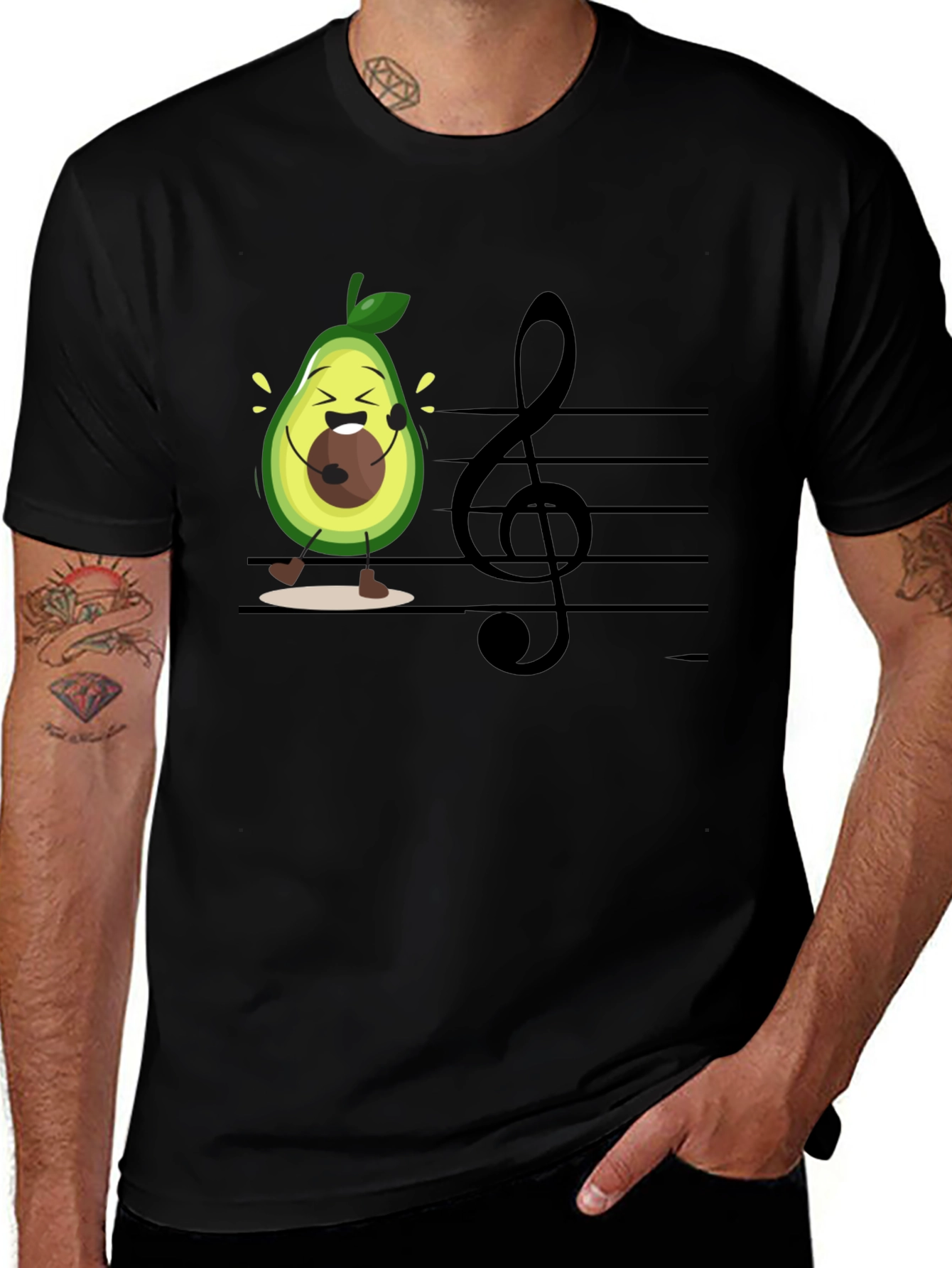 Variant 3 of Avocado Musician Black T-Shirt