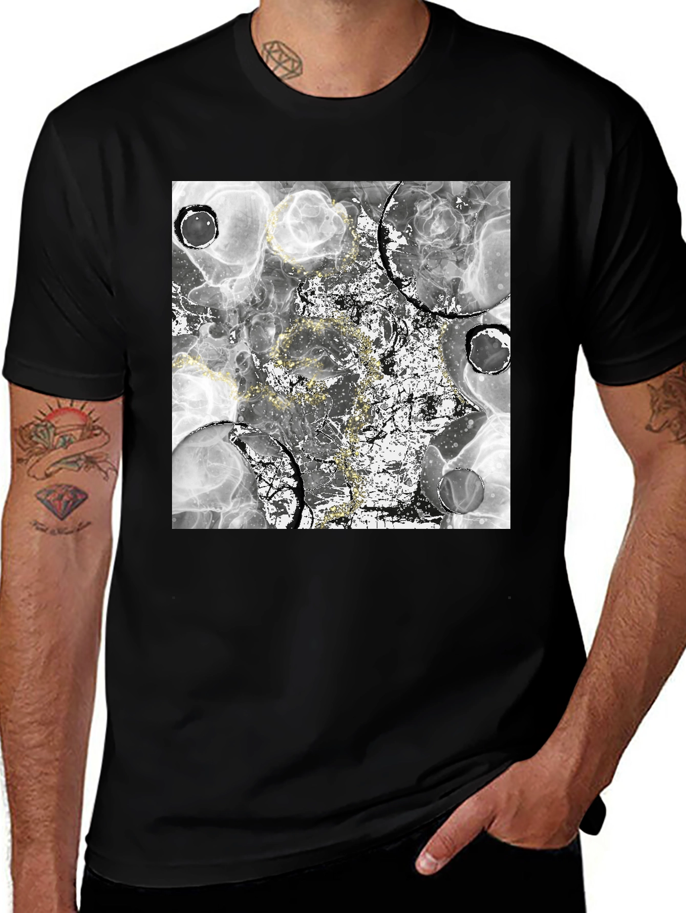 Variant 5 of Abstract Art Tee - Black