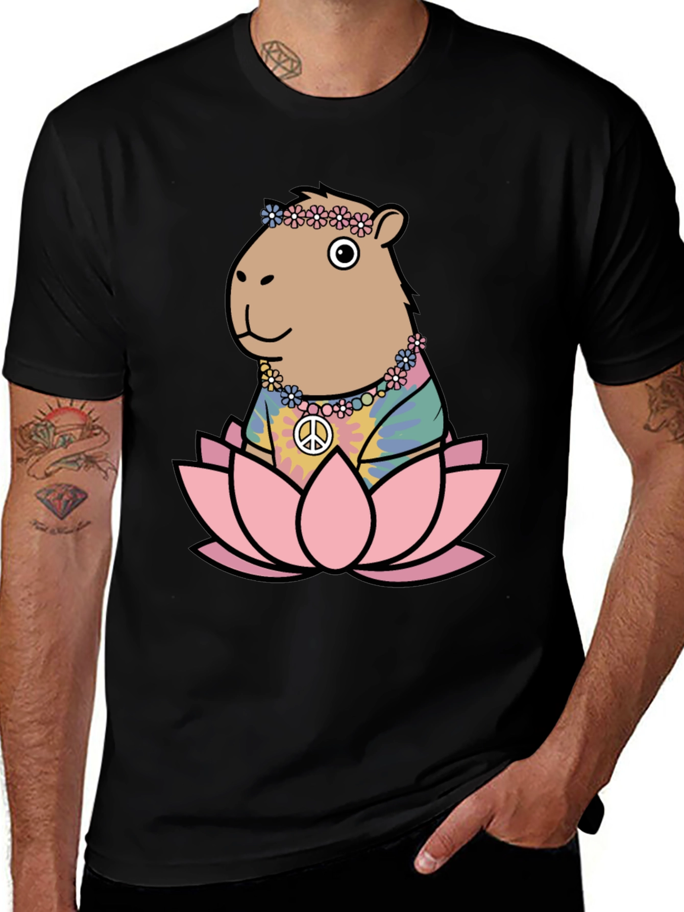 Hippie Capybara Lotus T-Shirt