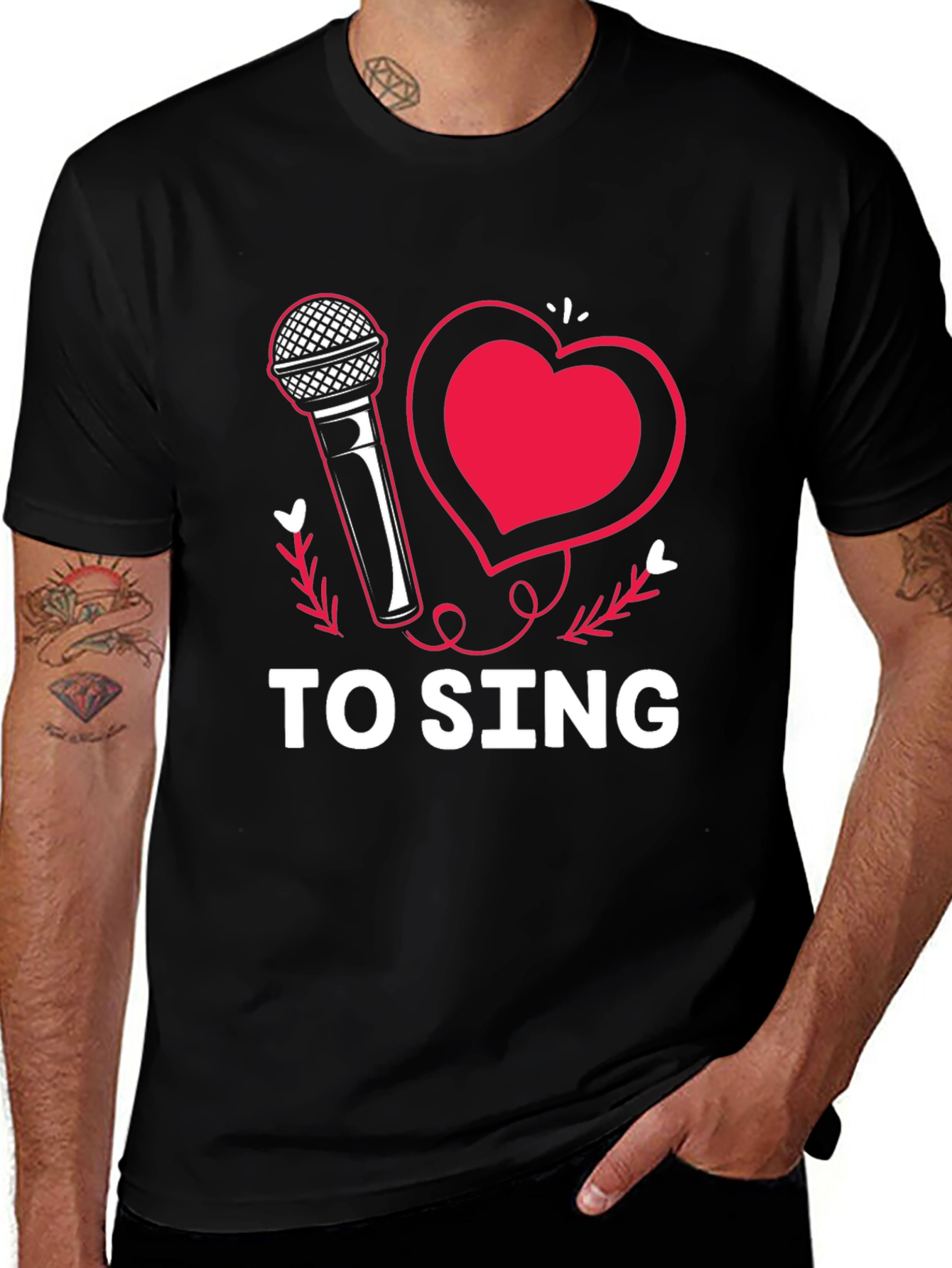 Variant 16 of I Love to Sing Graphic Tee Shirt