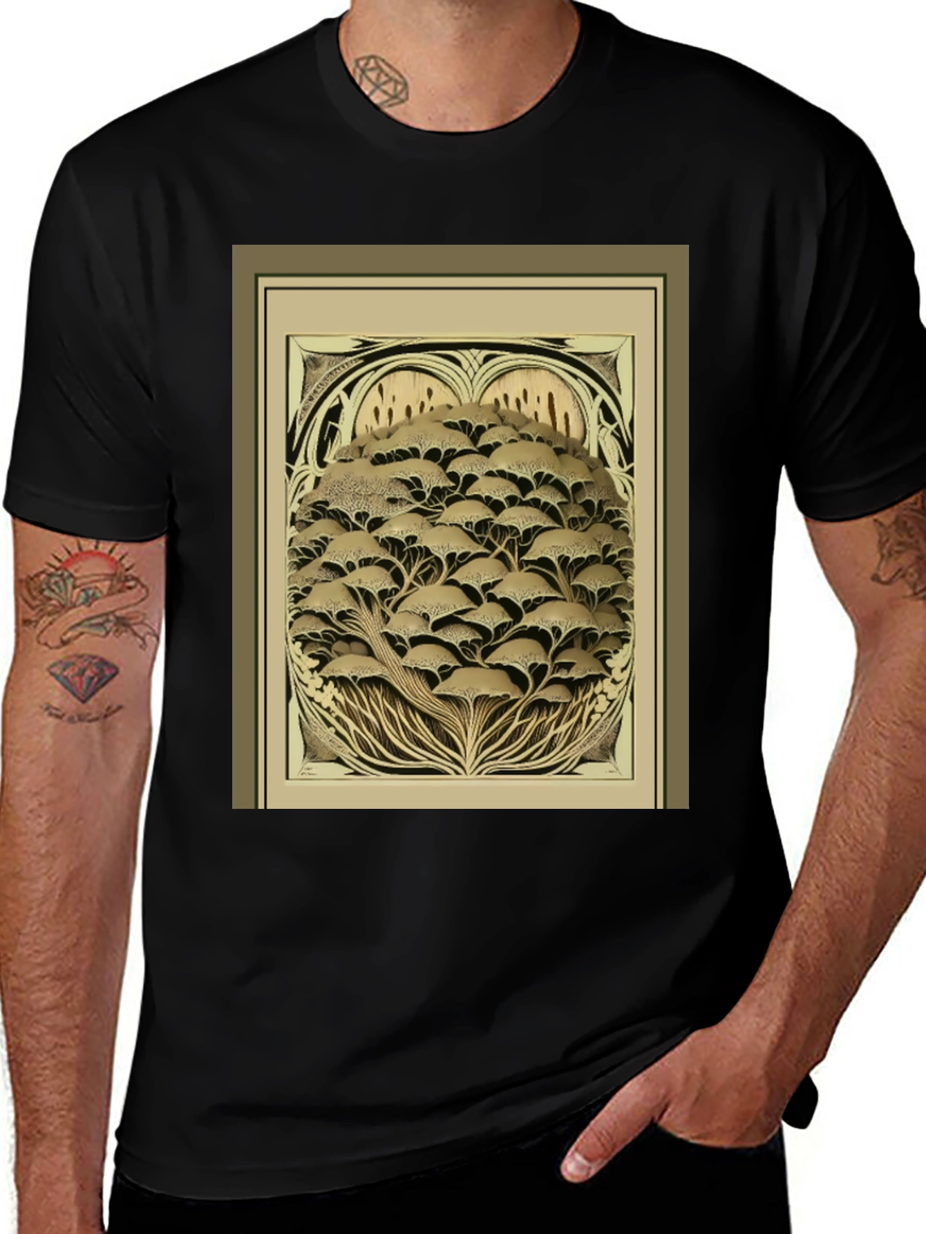 Variant 29 of Mushroom Art T-Shirt