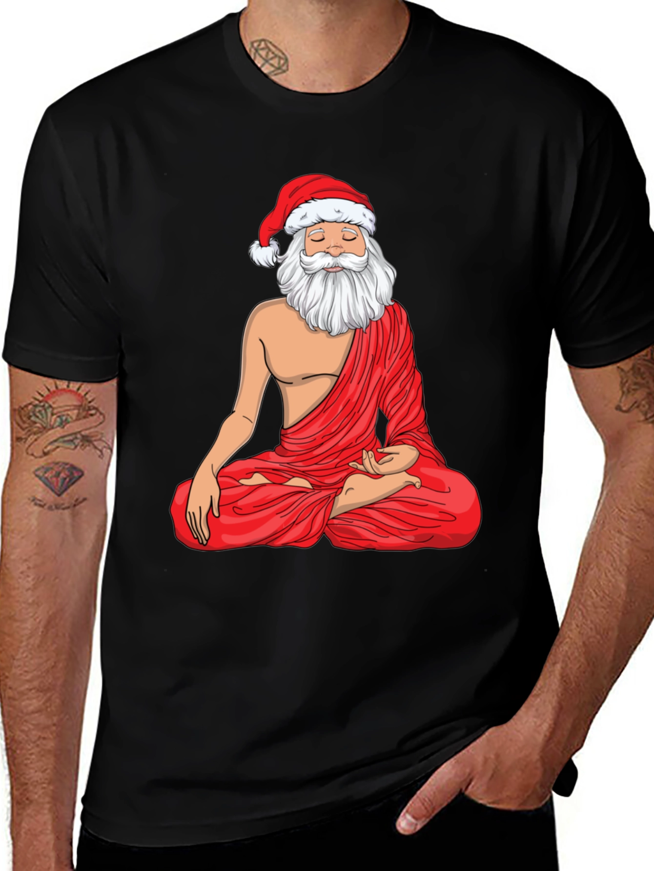 Santa Buddha Tee: Christmas Zen T-Shirt
