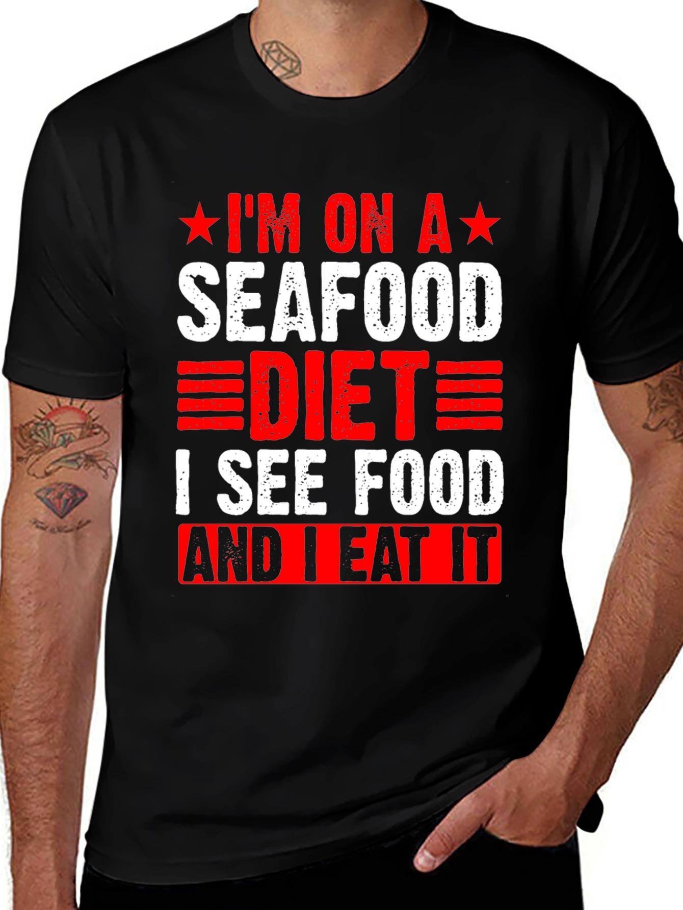 Variant 19 of Seafood Diet T-Shirt - Funny Graphic Tee