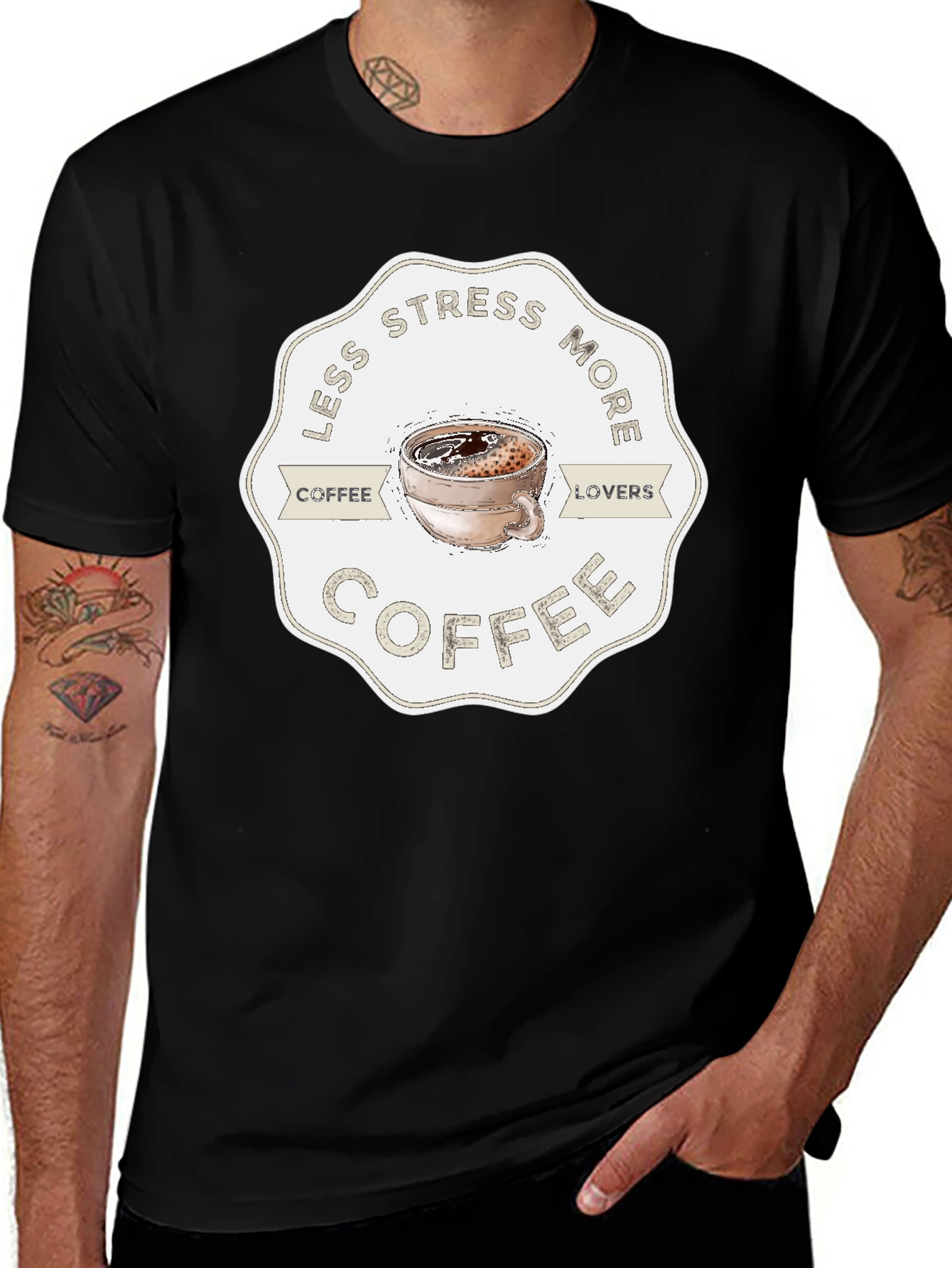 Variant 4 of Less Stress More Coffee Graphic T-Shirt