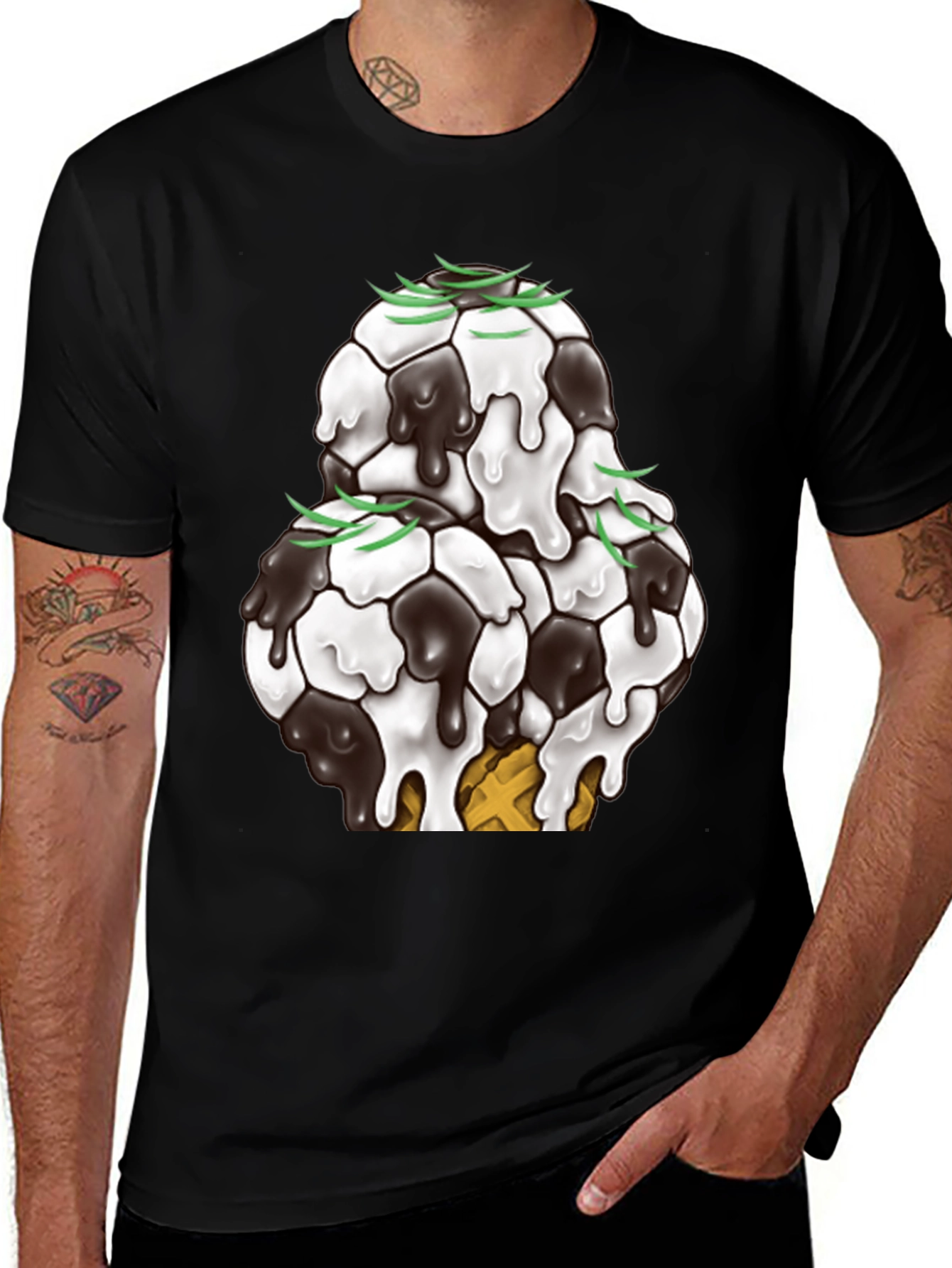 Variant 28 of Soccer Ball Ice Cream T-Shirt - Unique Graphic Tee
