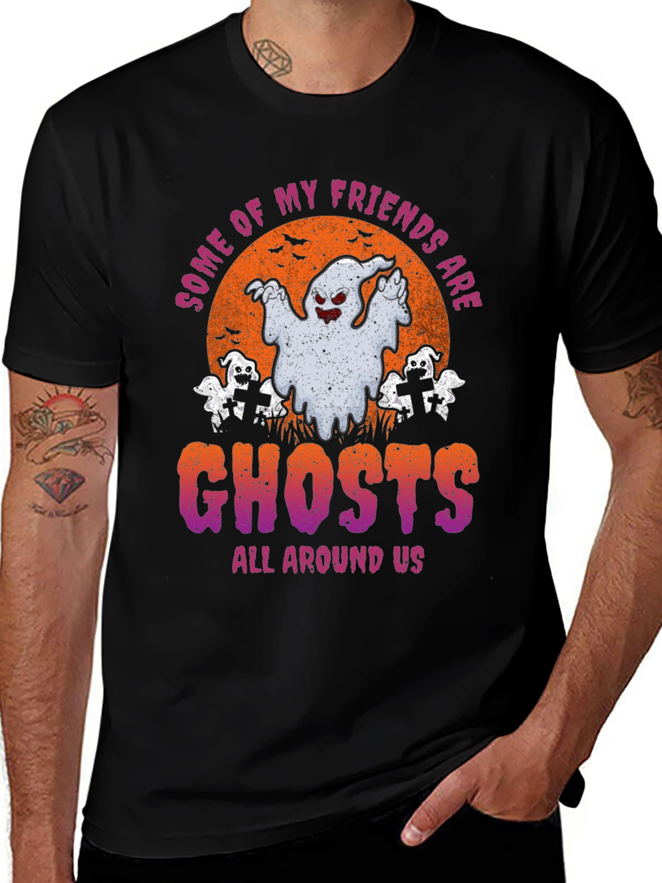 Variant 16 of Ghost Friends Graphic Tee - Halloween T-Shirt