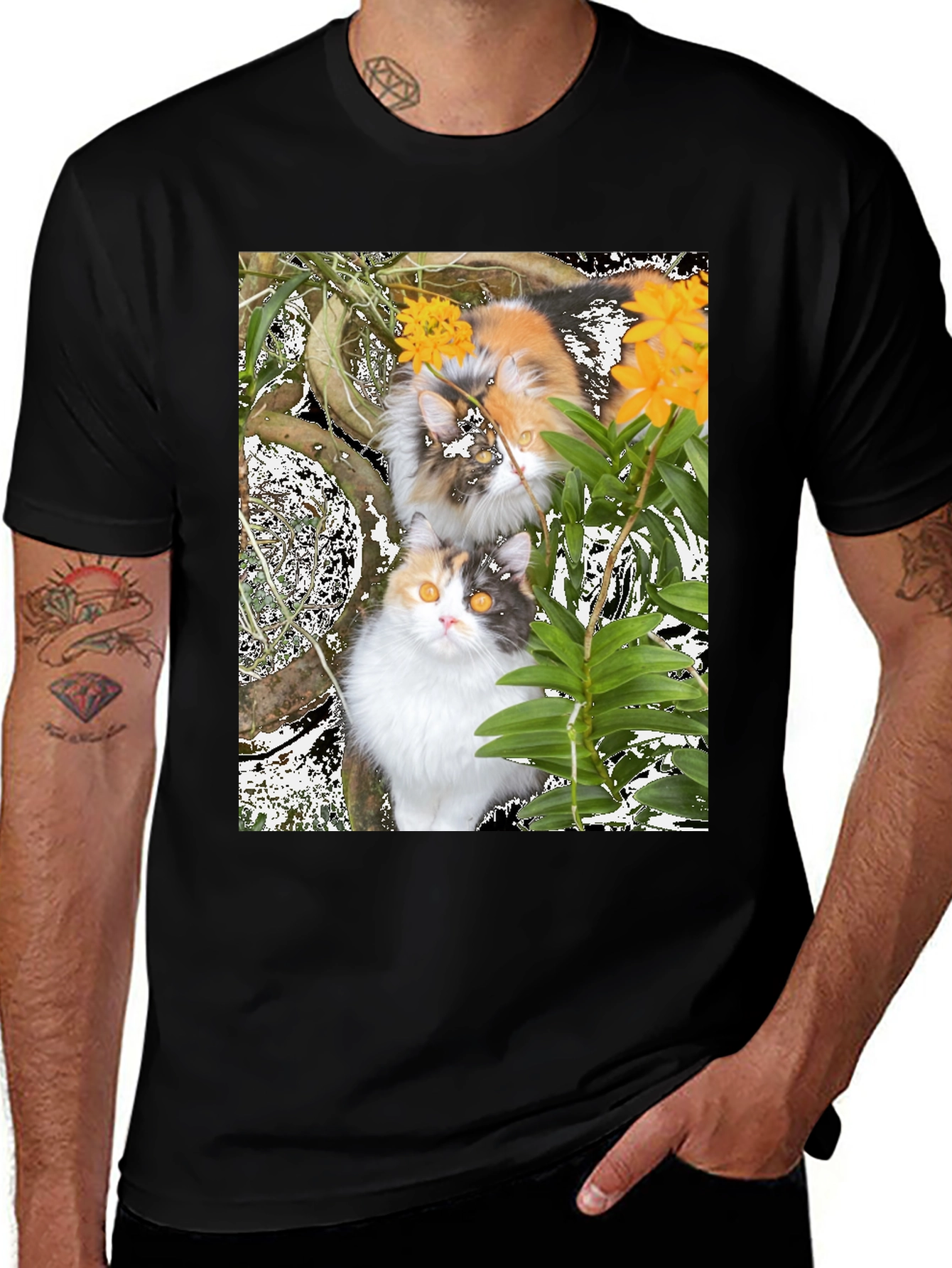 Variant 30 of Cat Print T-Shirt - Unique Design