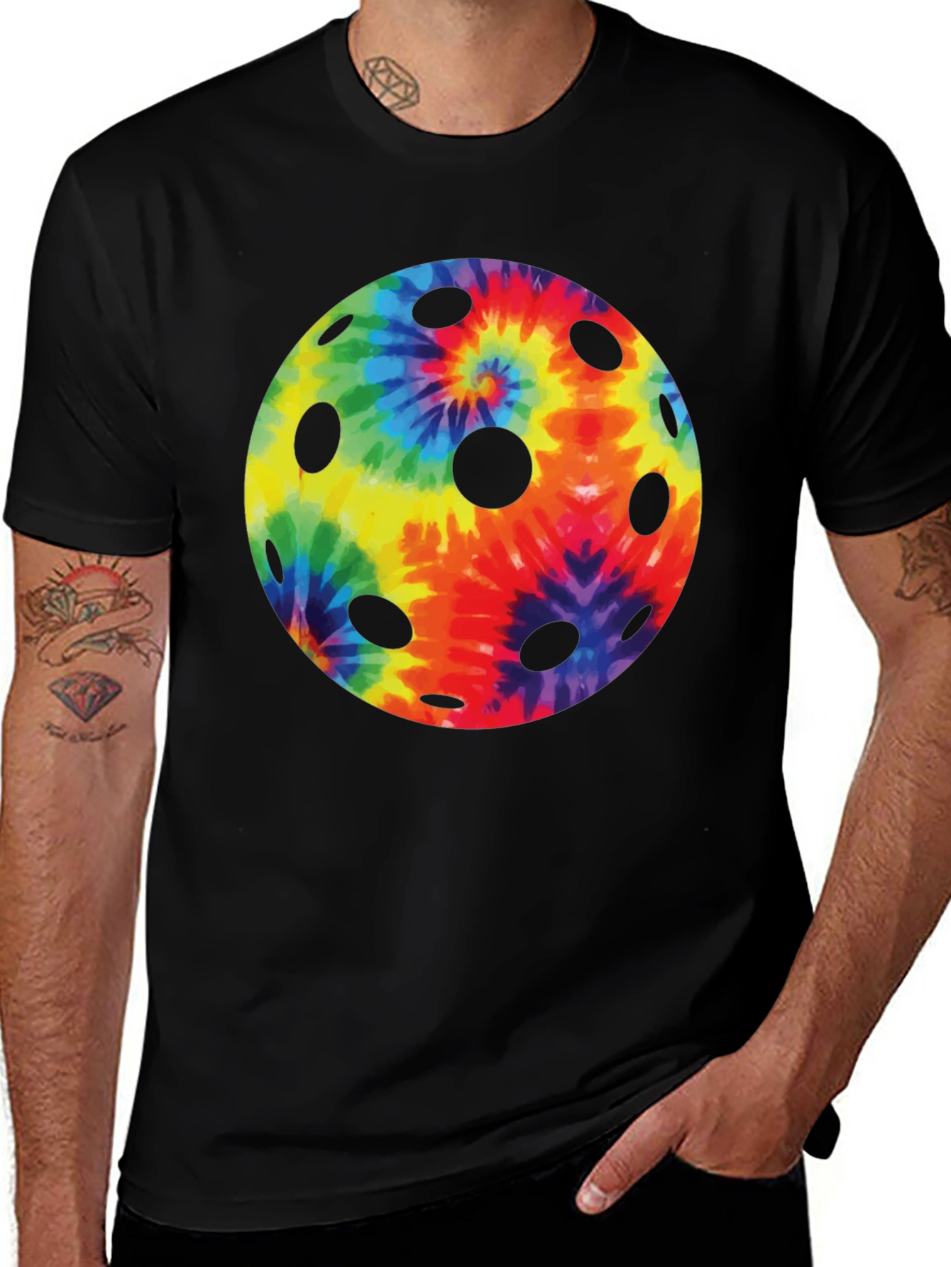 Variant 12 of Tie-Dye Pickleball T-Shirt - Fun Sportswear