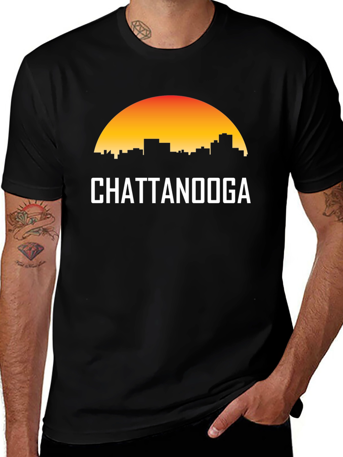 Chattanooga Skyline T-Shirt - Sunset Silhouette Graphic Tee