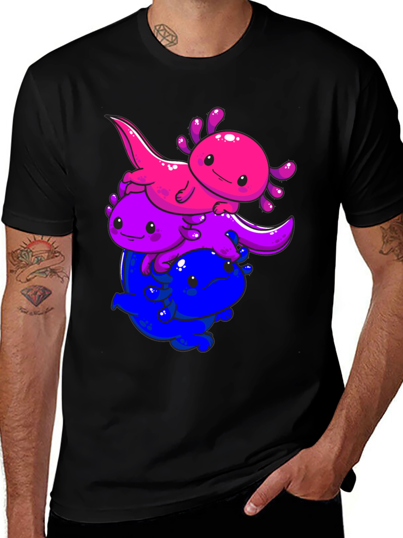 Axolotl Bi Pride Graphic T-Shirt