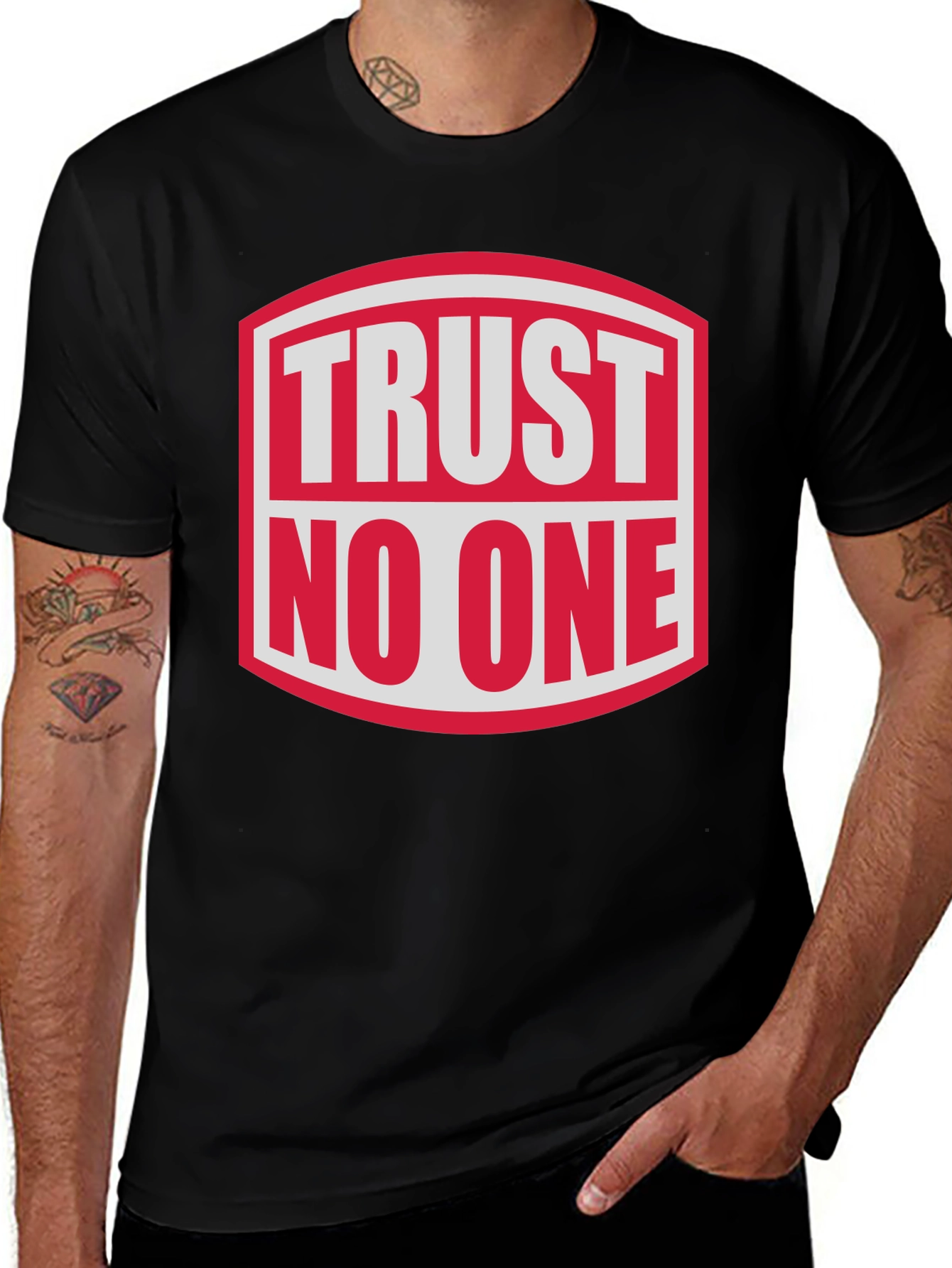Variant 17 of Trust No One Graphic Tee - Bold Statement Shirt