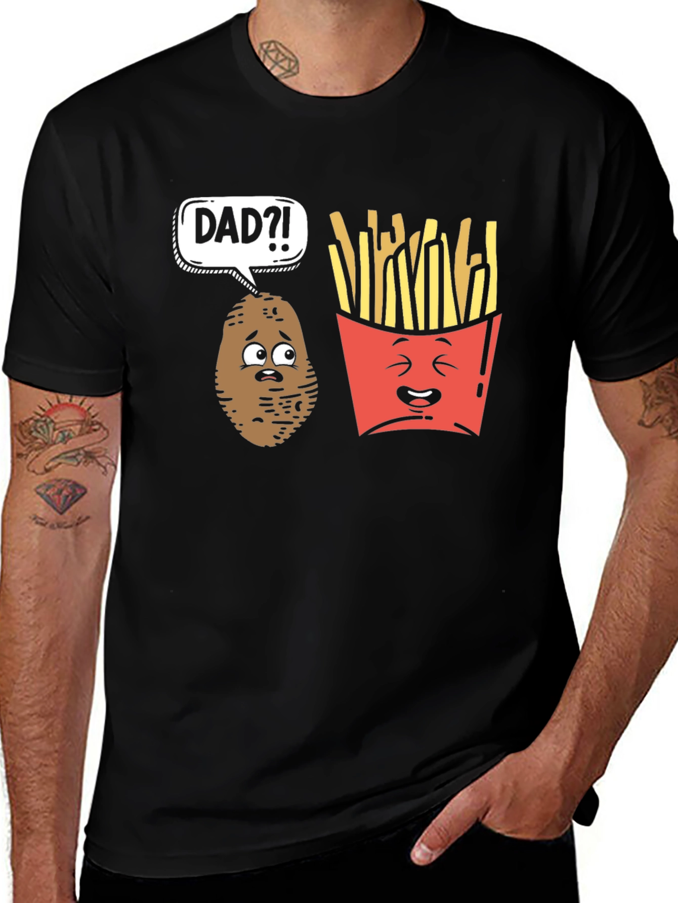 Dad?! Potato & Fries Graphic T-Shirt