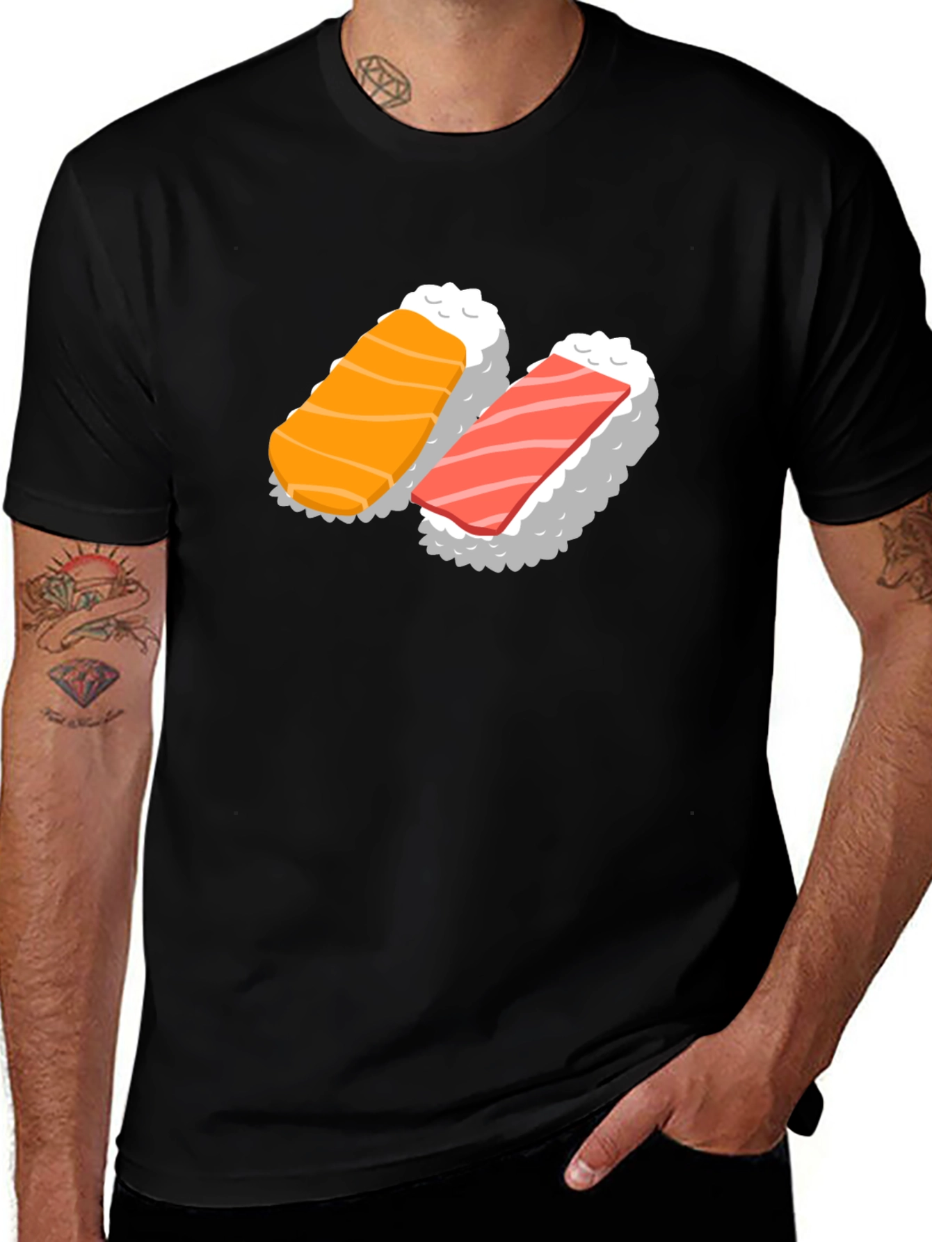Sushi Graphic Black T-Shirt