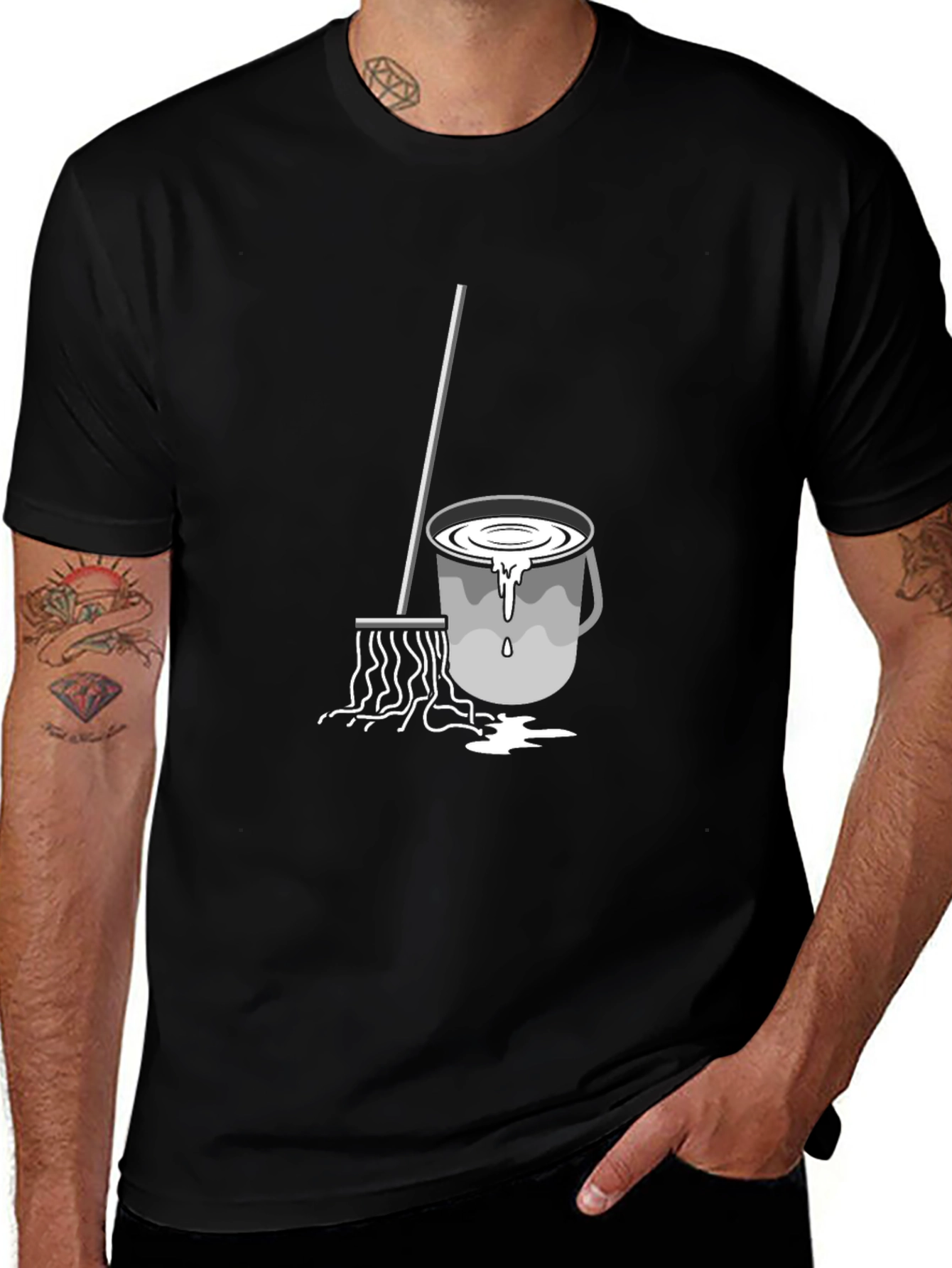Variant 15 of Mop Bucket Graphic T-Shirt - Cleaning Humor Tee