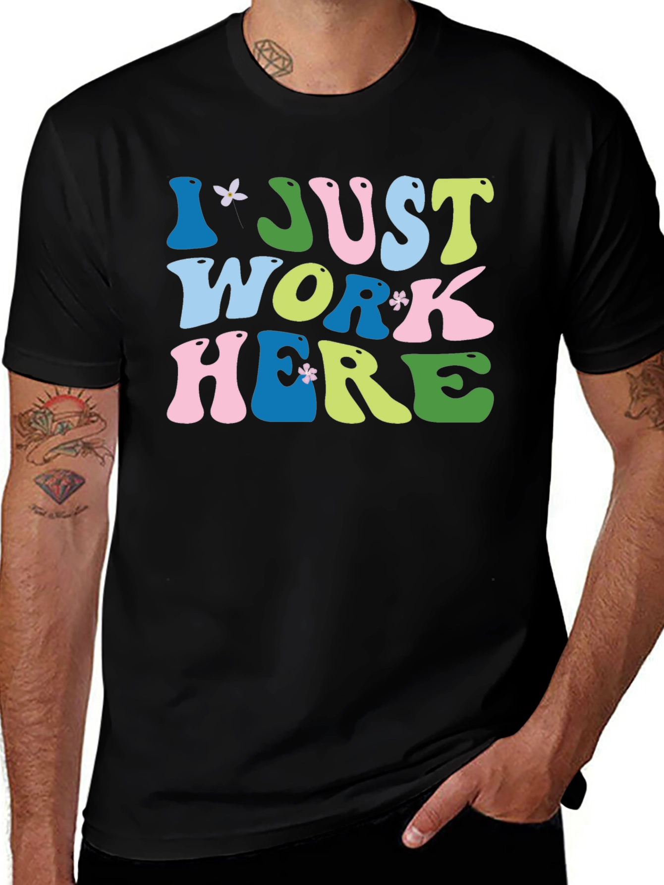 Variant 8 of I Just Work Here Graphic Tee - Unisex