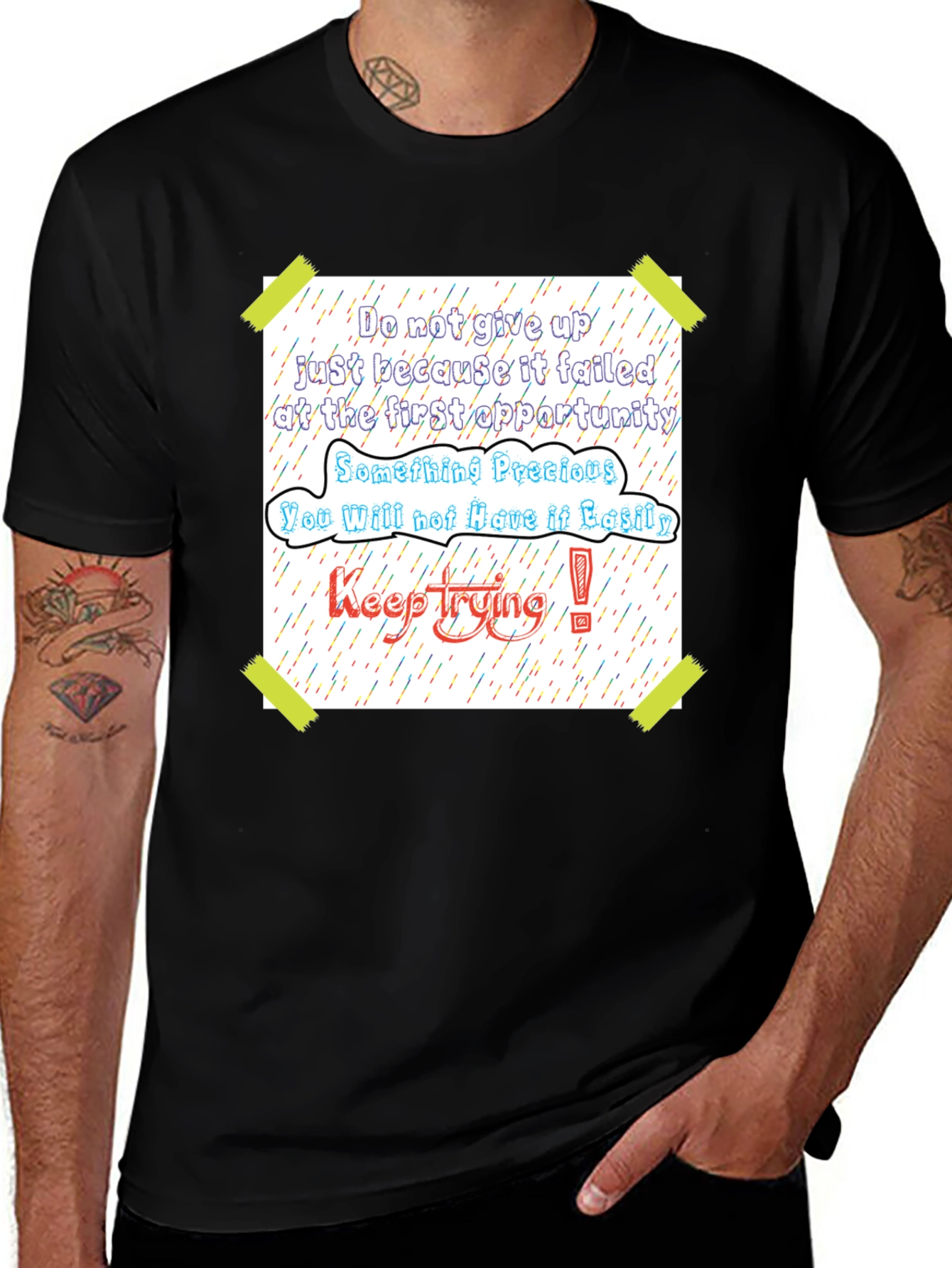 Variant 21 of Motivational T-Shirt: Keep Trying!
