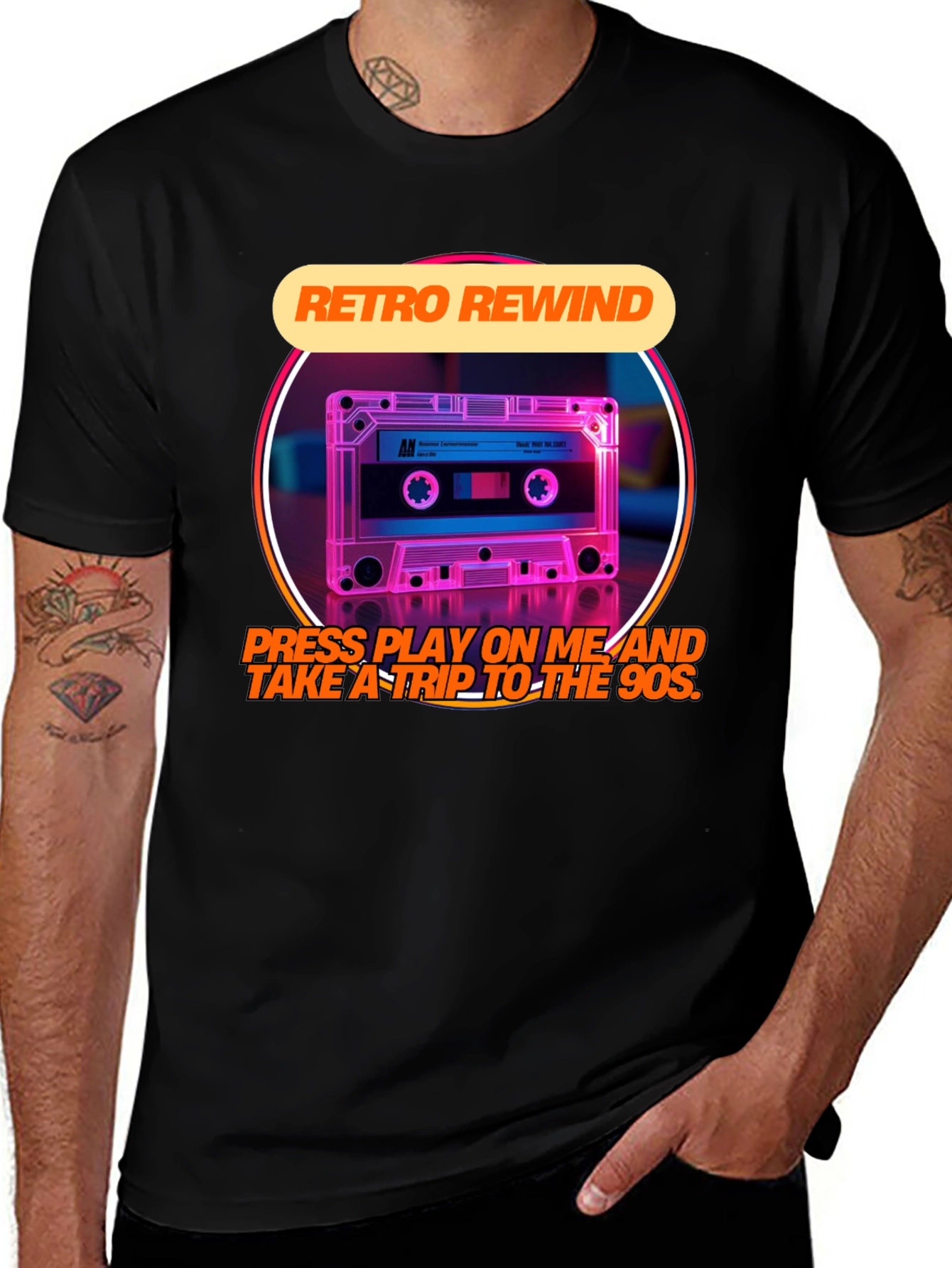 Variant 18 of Retro Rewind 90s Cassette Tape Graphic Tee