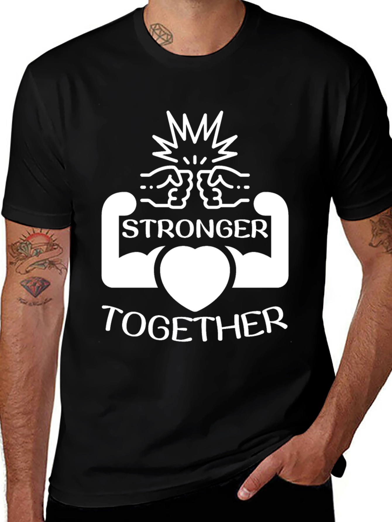 Variant 13 of Stronger Together Graphic Tee - Black