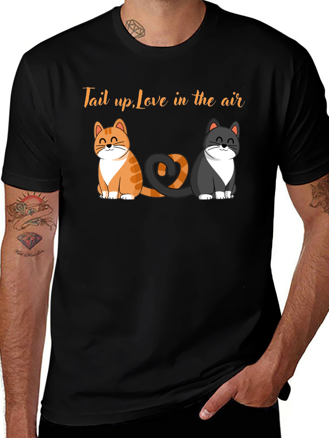Variant 30 of Cute Cats T-Shirt - Tail Up, Love in the Air