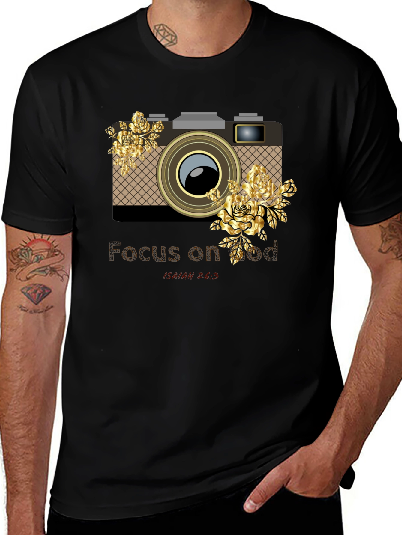 Focus on God Camera Floral Graphic Tee