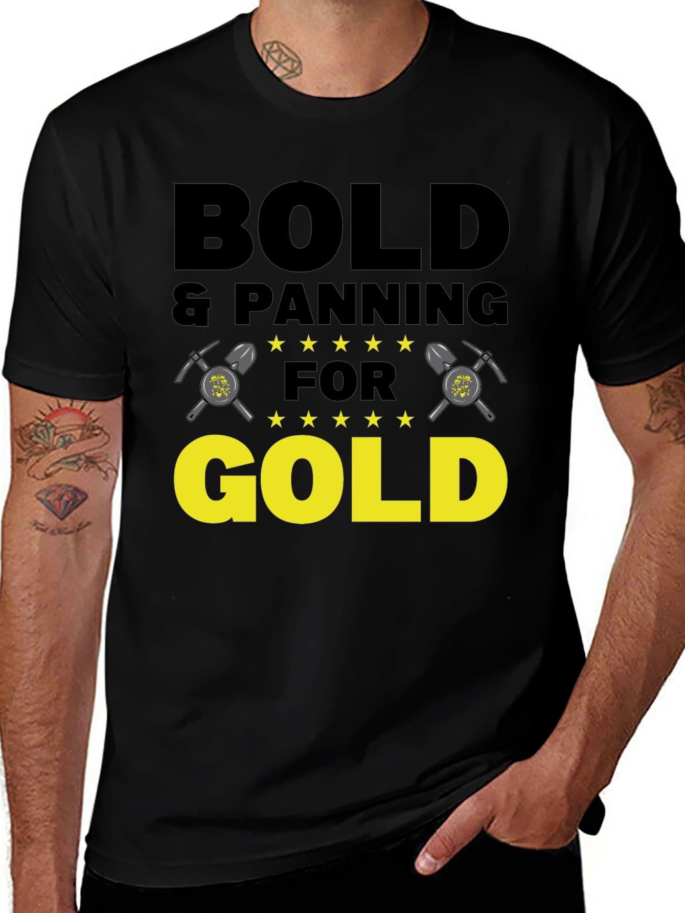 Variant 5 of Bold & Panning for Gold Black T-Shirt