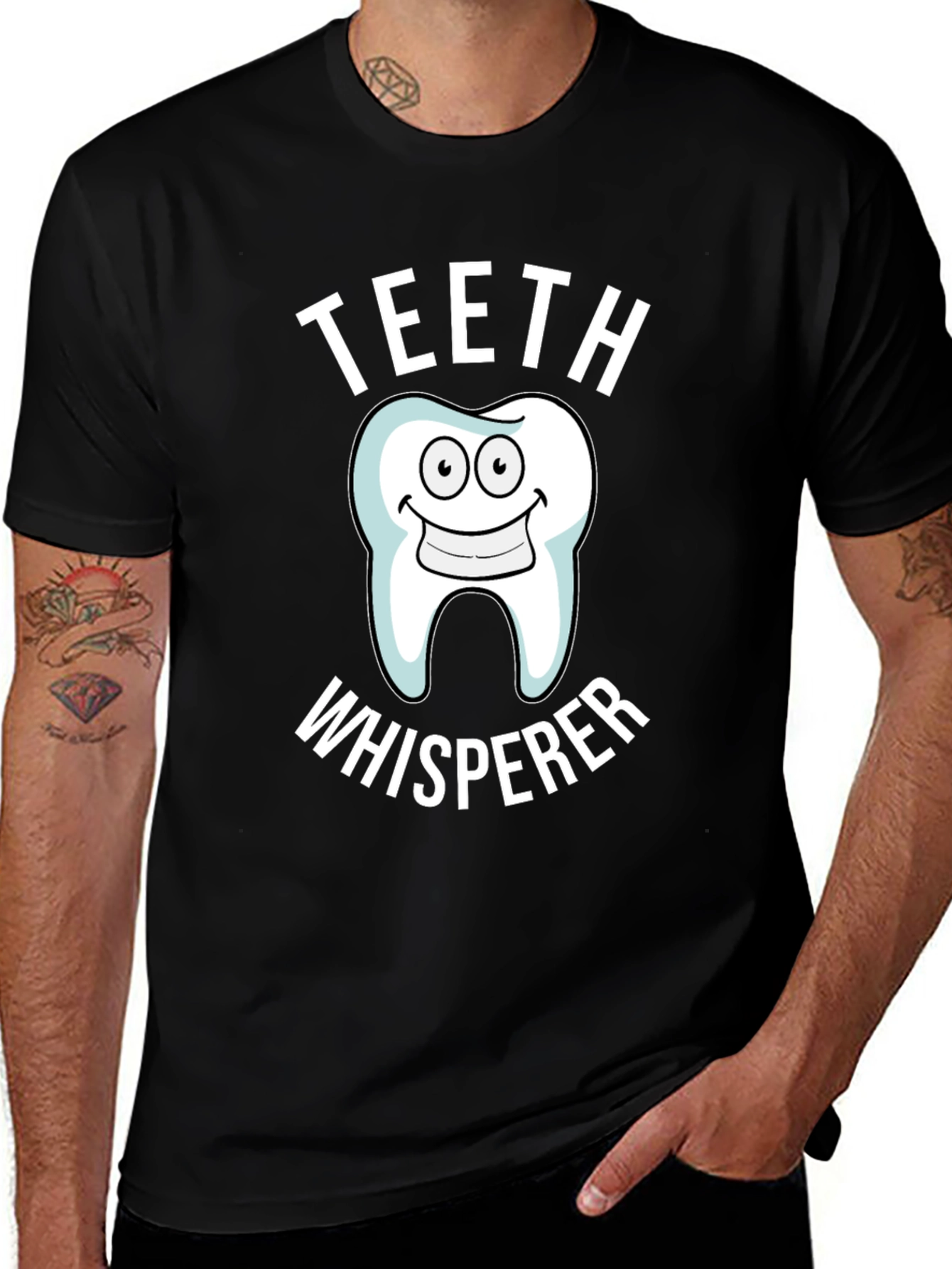 Variant 25 of Teeth Whisperer Black T-Shirt, Dental Humor Tee