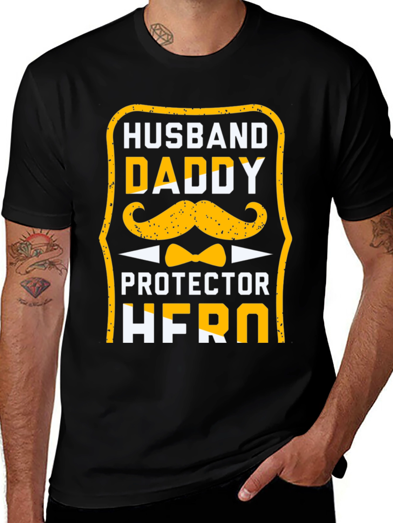 Variant 5 of Husband Daddy Protector Hero Men's T-shirt