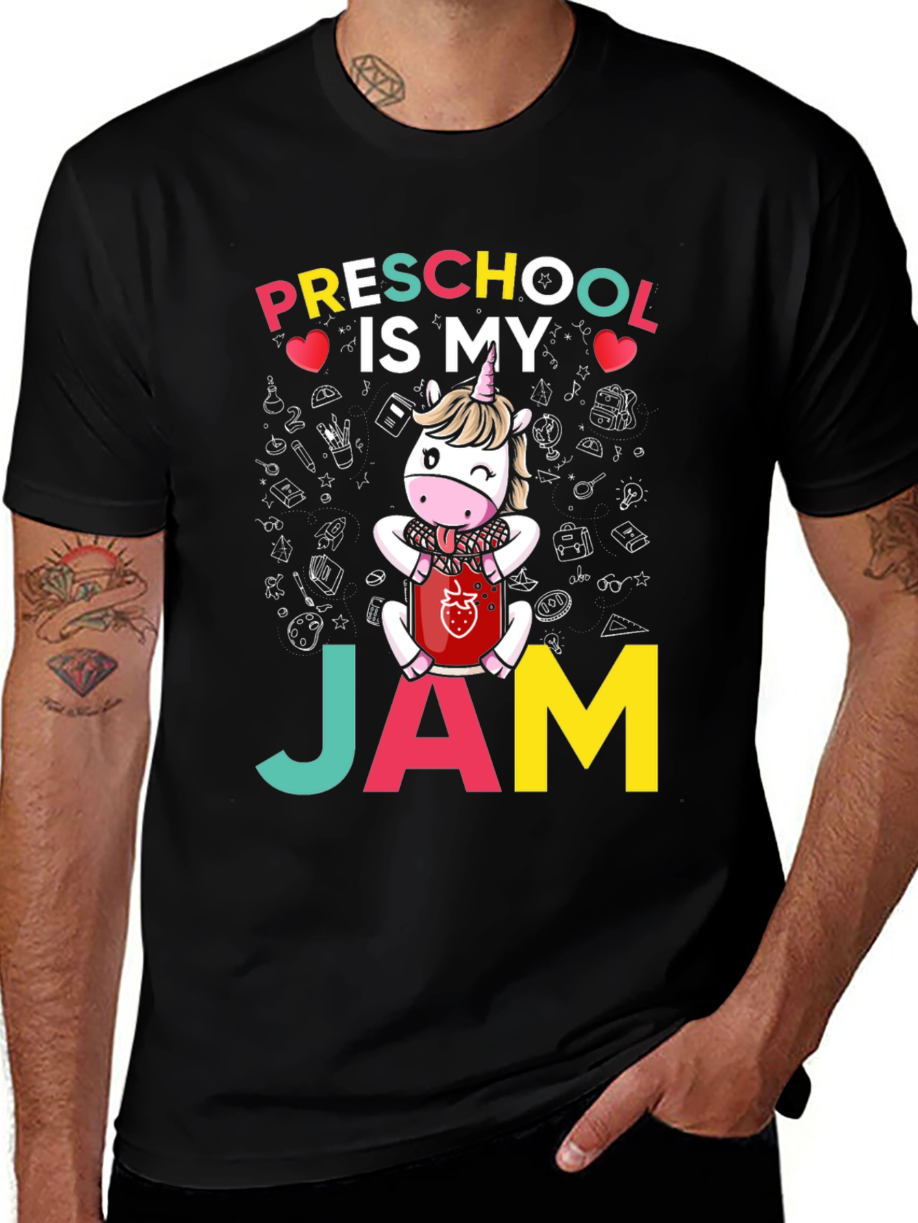 Variant 15 of Preschool Is My Jam T-Shirt - Unicorn Strawberry