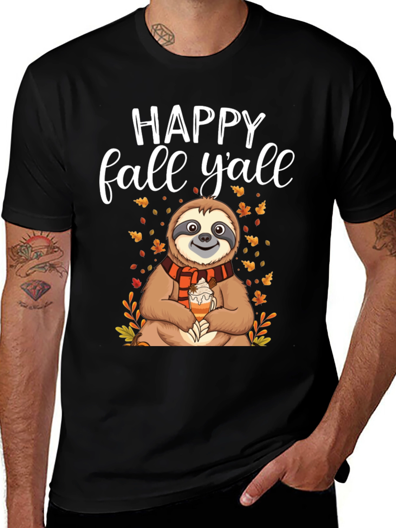 Happy Fall Y'all Sloth Graphic Tee