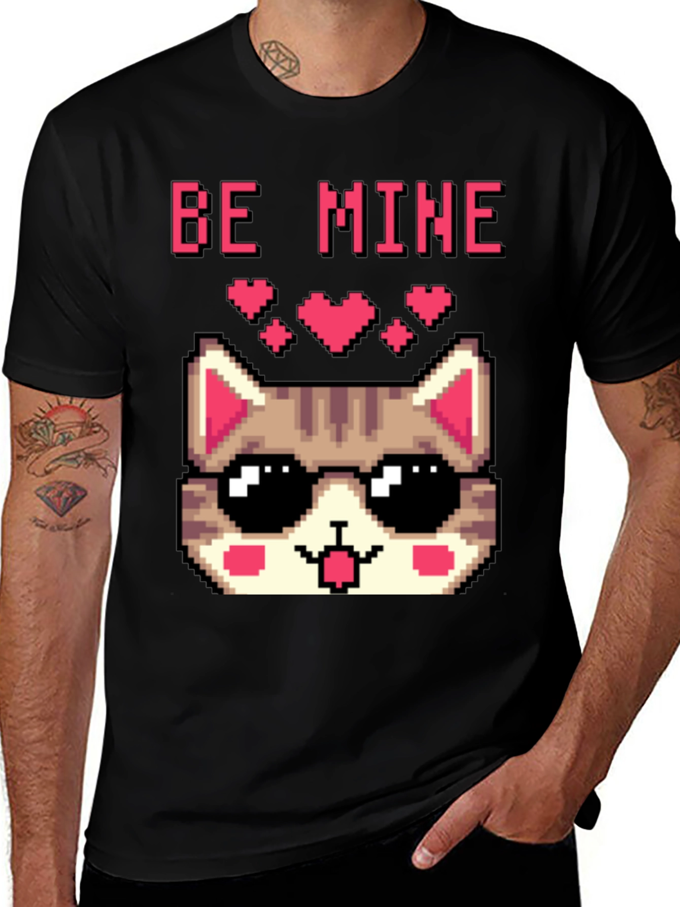 Variant 13 of Be Mine Pixel Cat T-Shirt