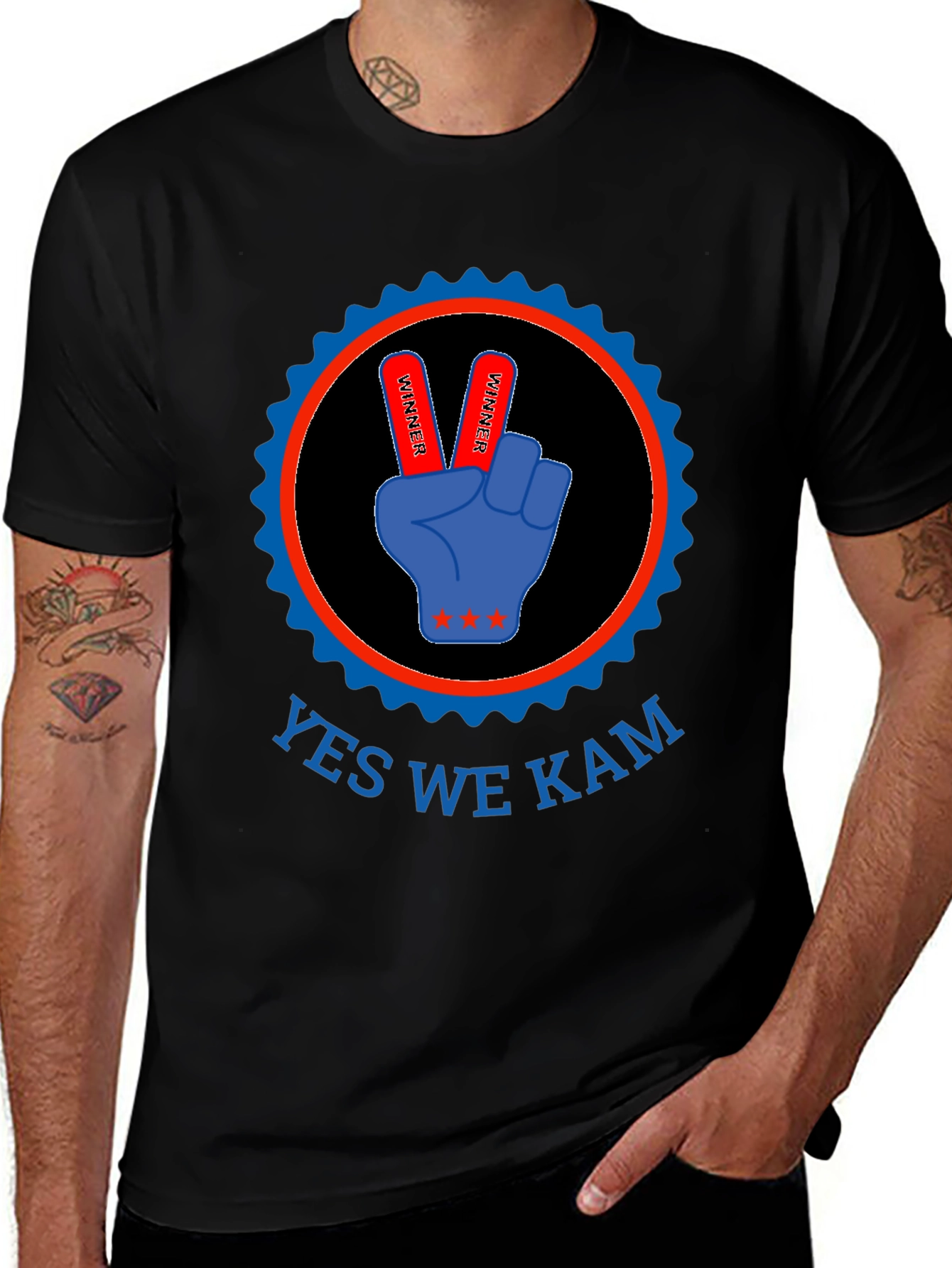 Variant 11 of Yes We Kam T-Shirt - Victory Hand Design