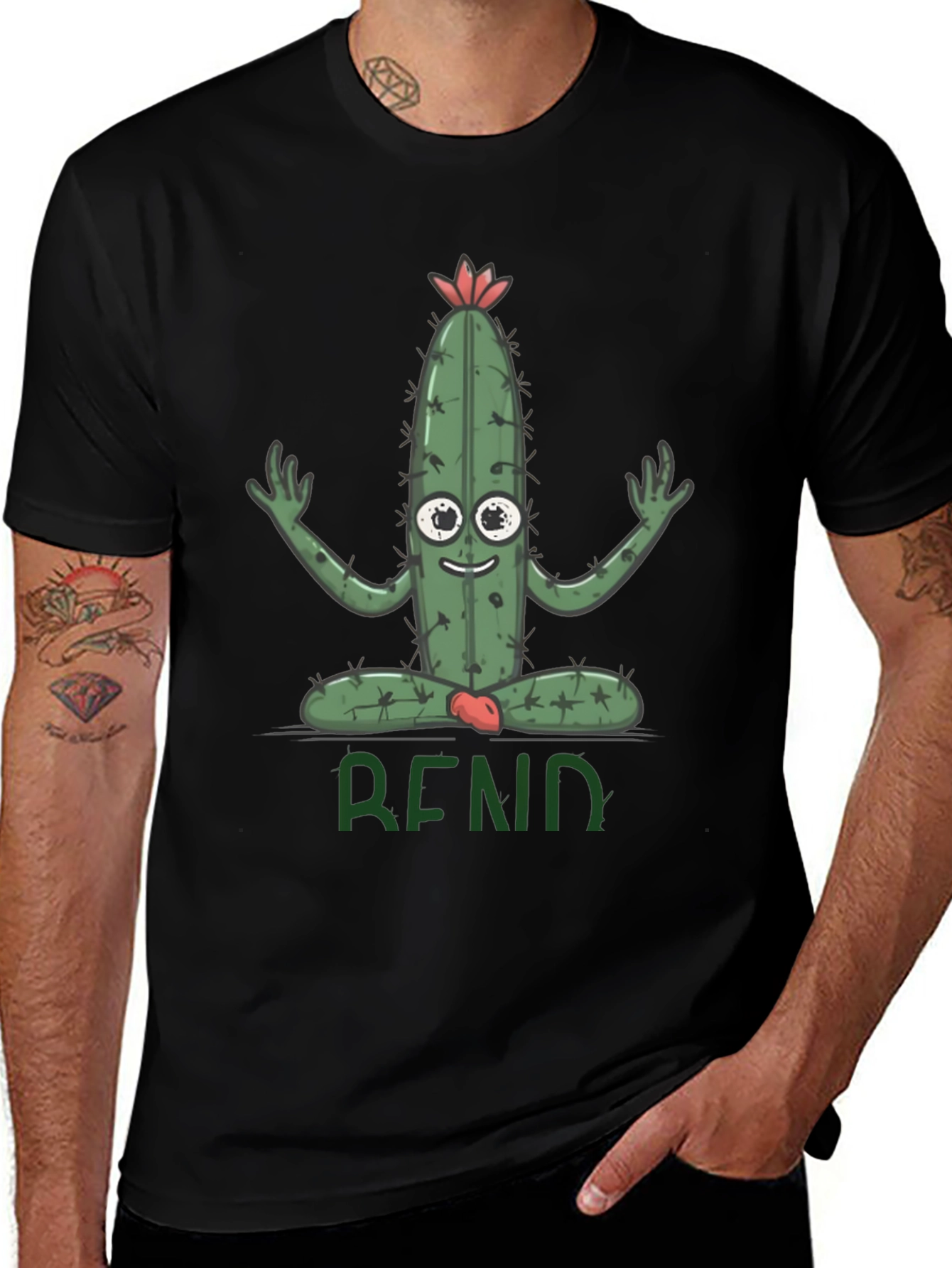 Variant 17 of Funny Cactus Yoga T-Shirt - Bend Over Backward