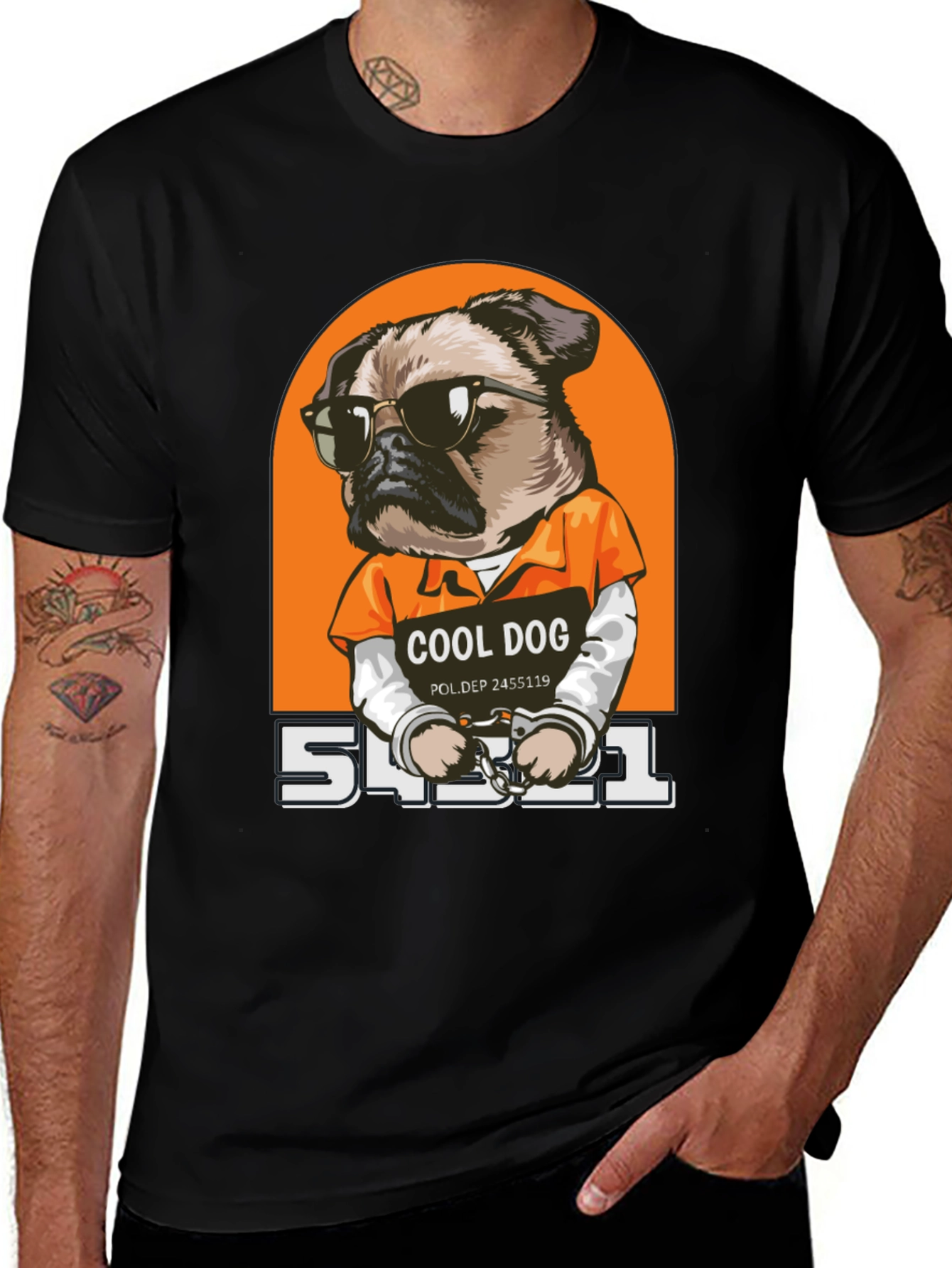 Variant 6 of Cool Dog Prisoner Graphic T-Shirt