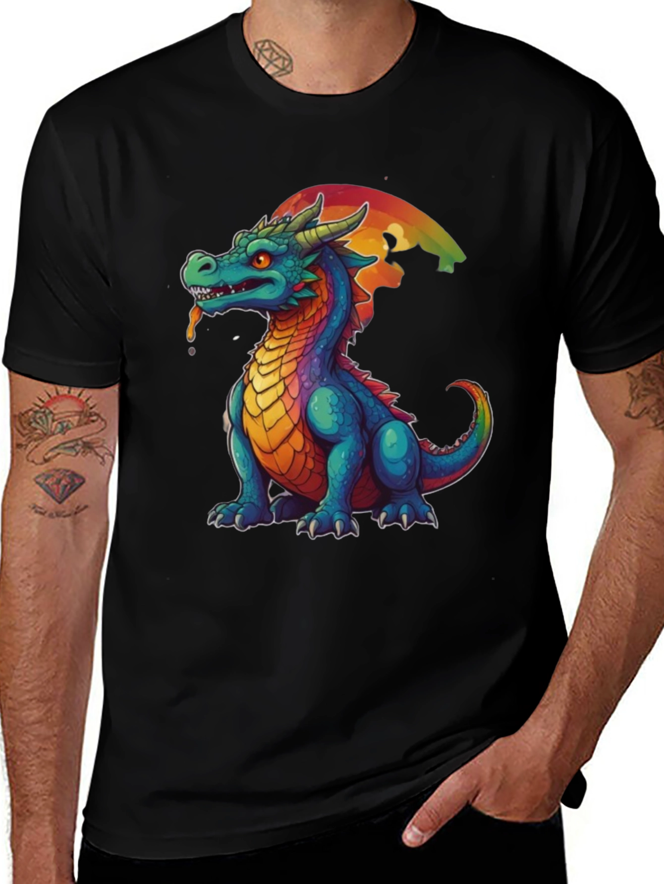 Variant 21 of Colorful Dragon Graphic Tee