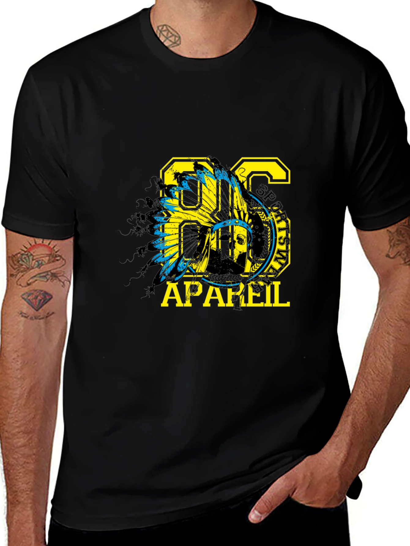 Variant 25 of Men's Black T-Shirt with '86 Apparel' Graphic