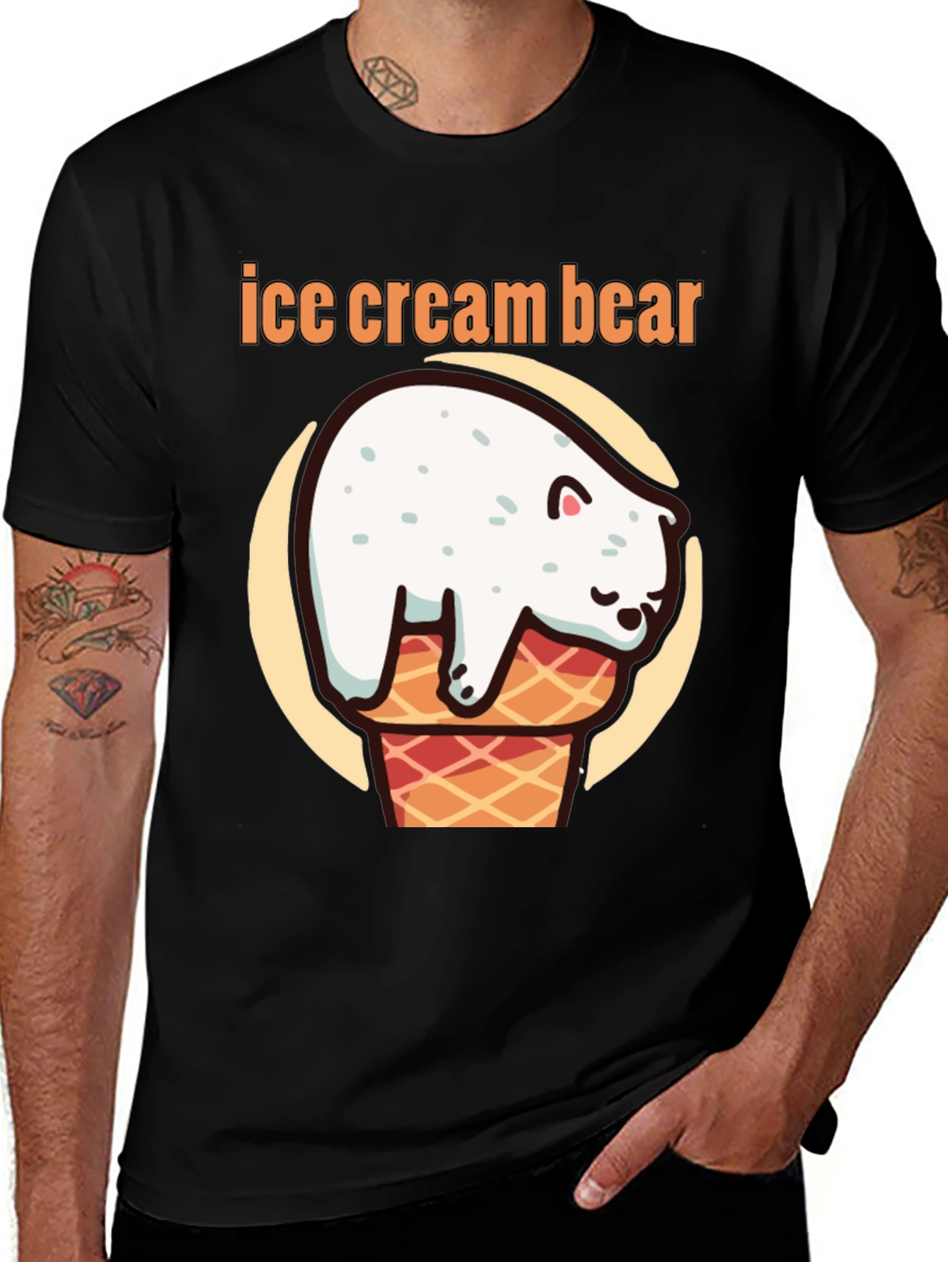 Variant 26 of Ice Cream Bear Graphic Tee - Unique Design
