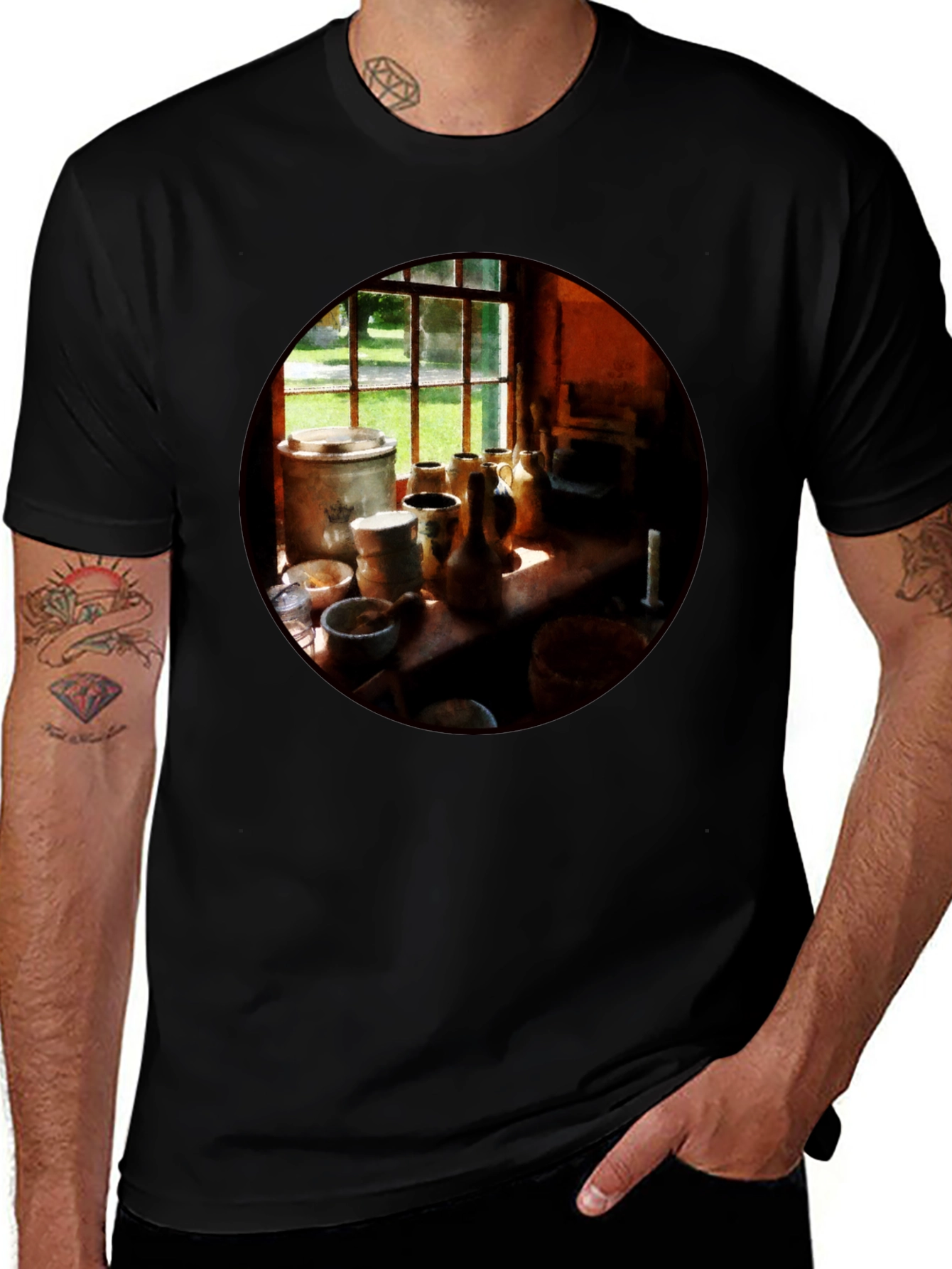 Variant 3 of Vintage Pottery T-Shirt - Artistic Still Life Design