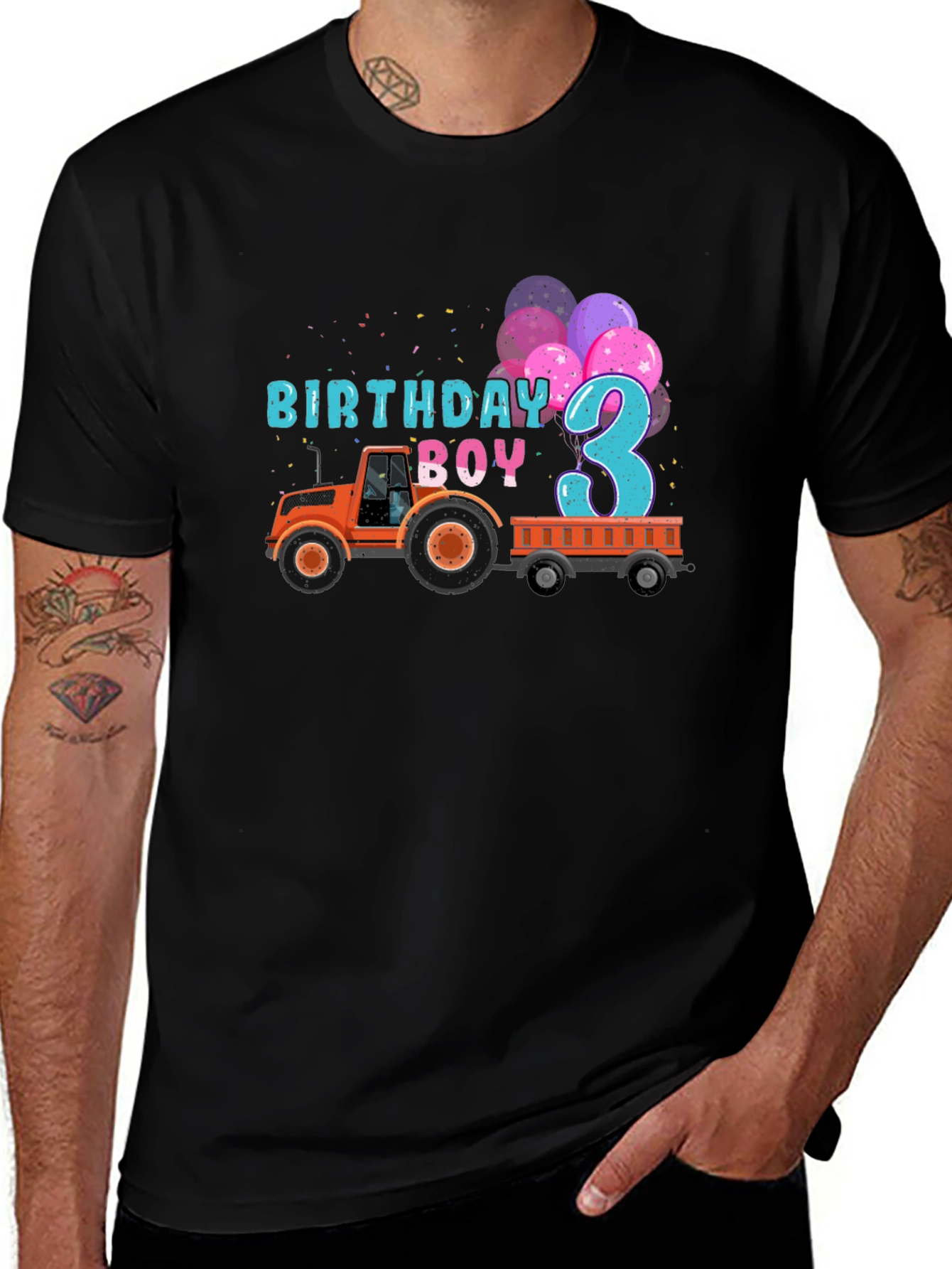 Variant 15 of Birthday Boy 3 Tractor T-Shirt