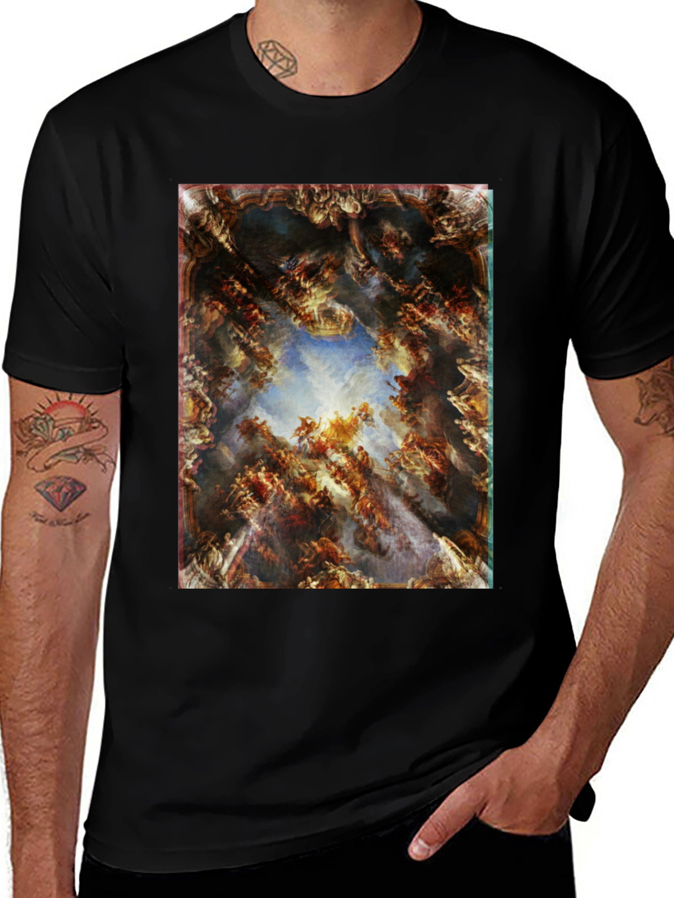 Variant 6 of Artistic Ceiling Print Black T-Shirt